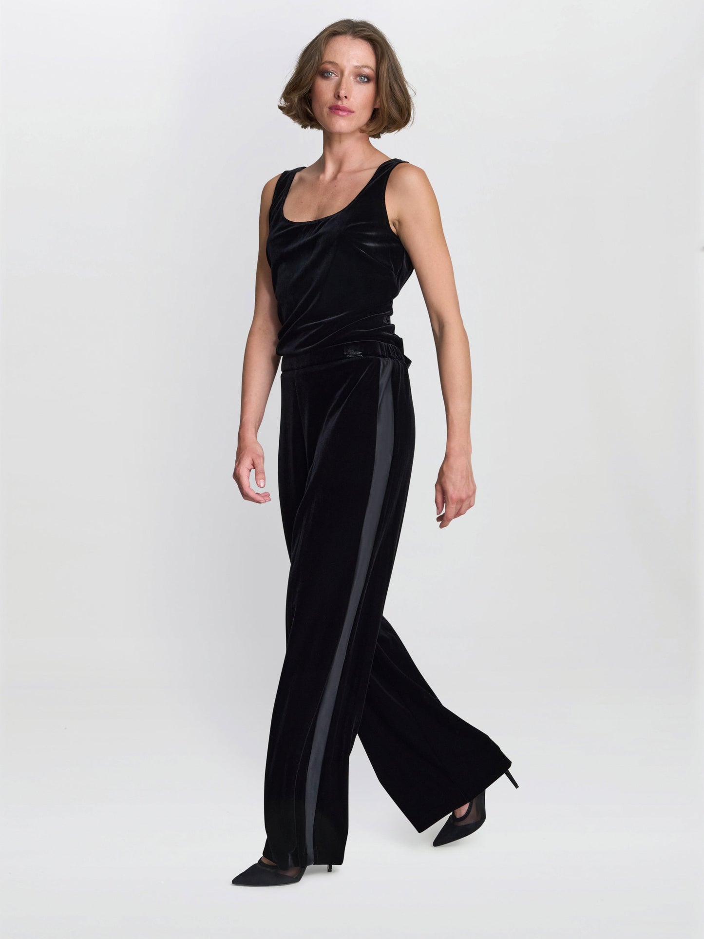  Tania Velvet Wide-Leg Trouser