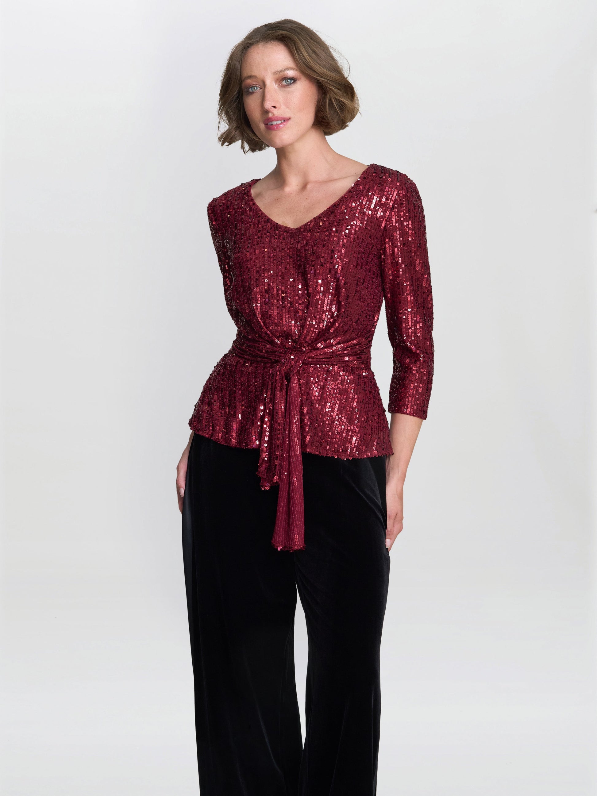  Tessie Sequin Wrap Blouse