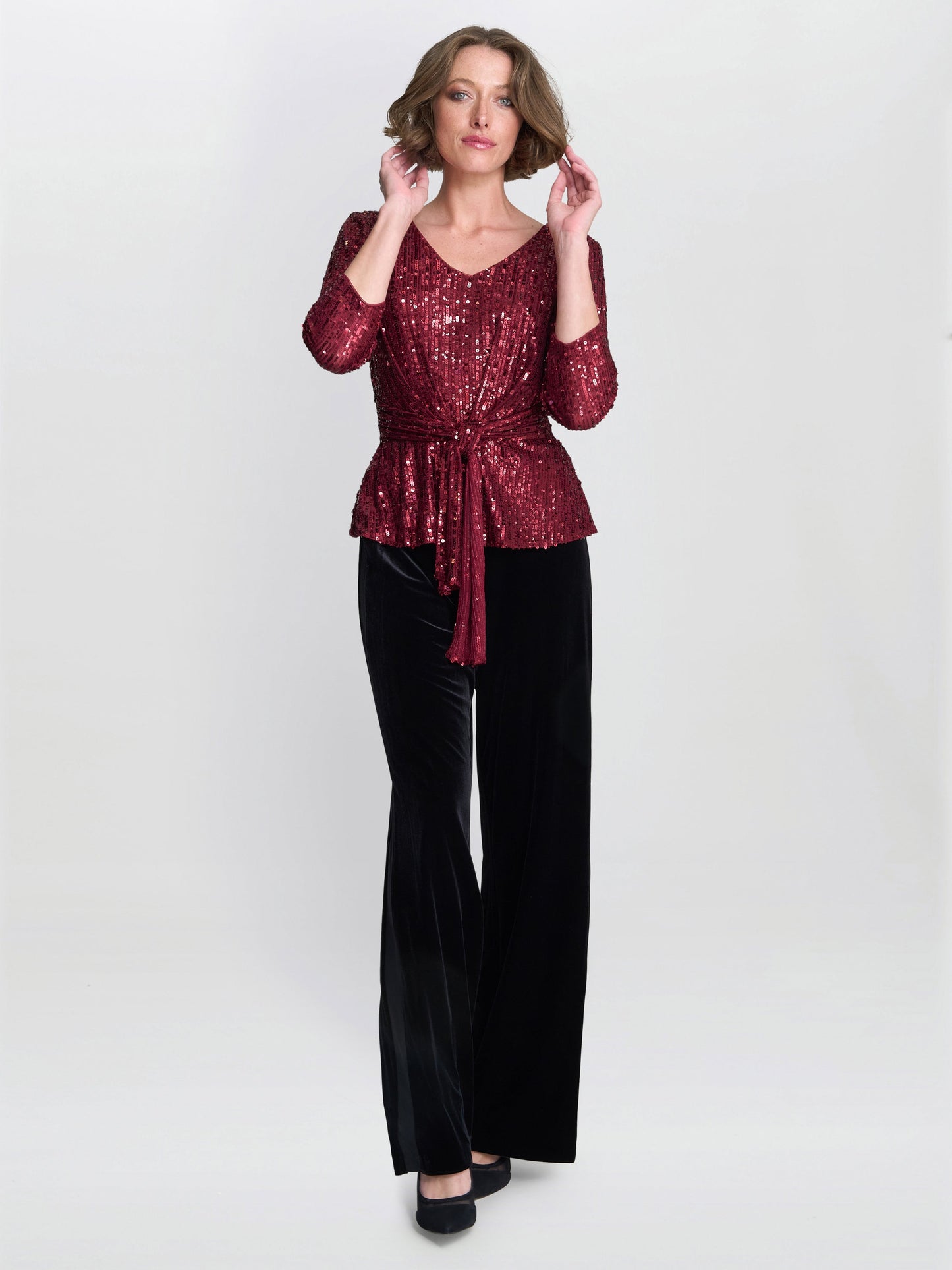  Tessie Sequin Wrap Blouse