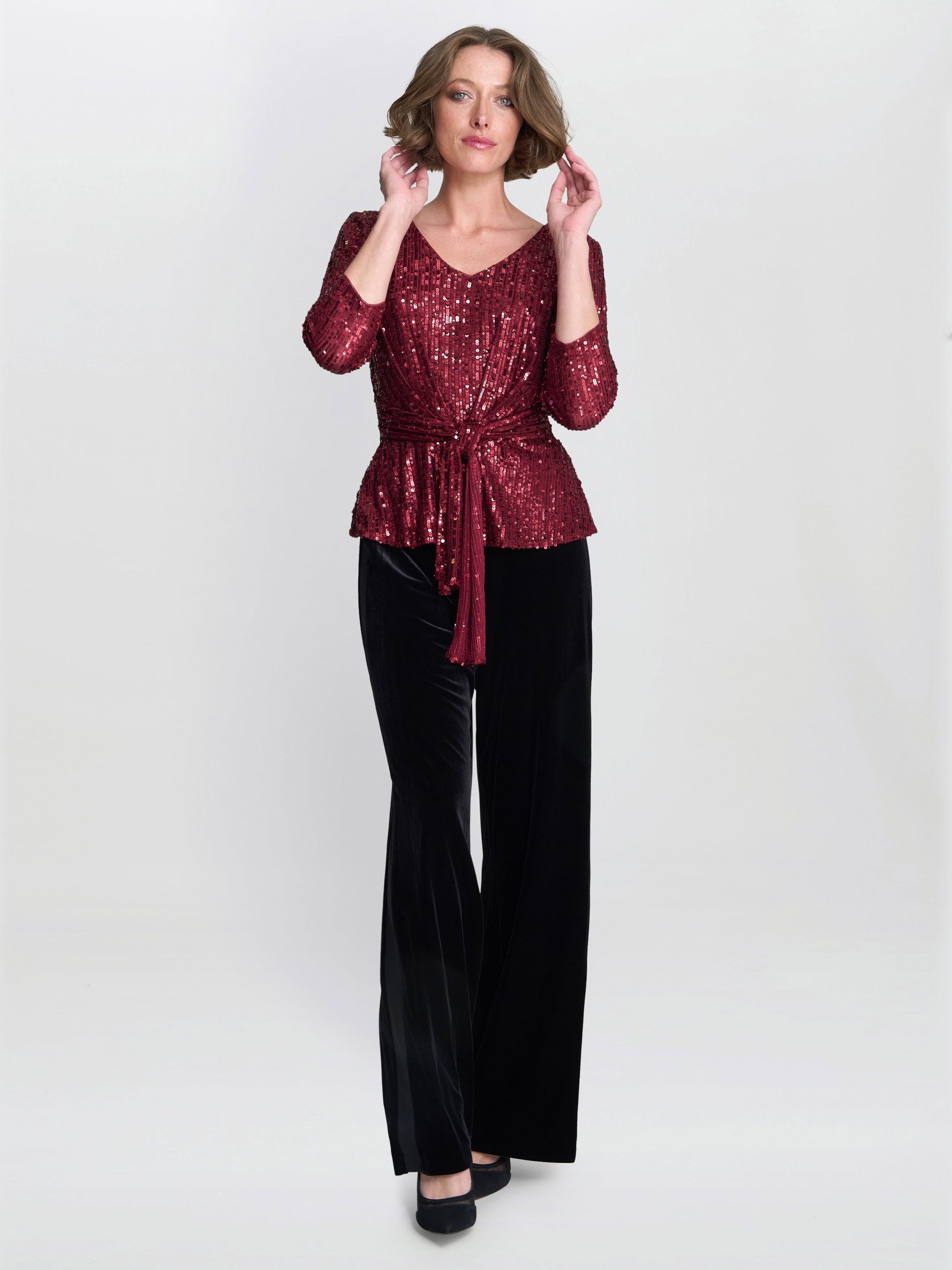  Tessie Sequin Wrap Blouse