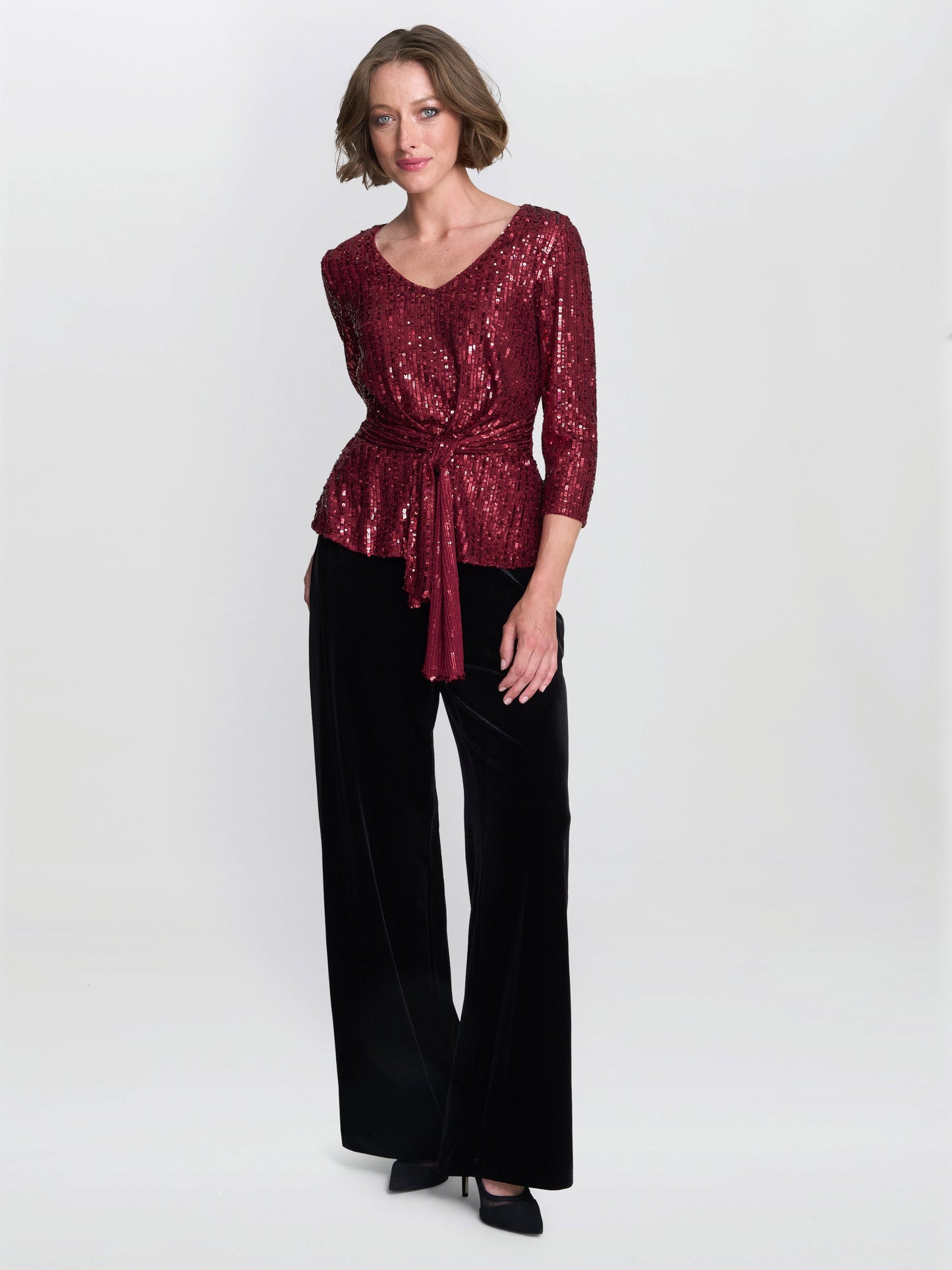  Tessie Sequin Wrap Blouse