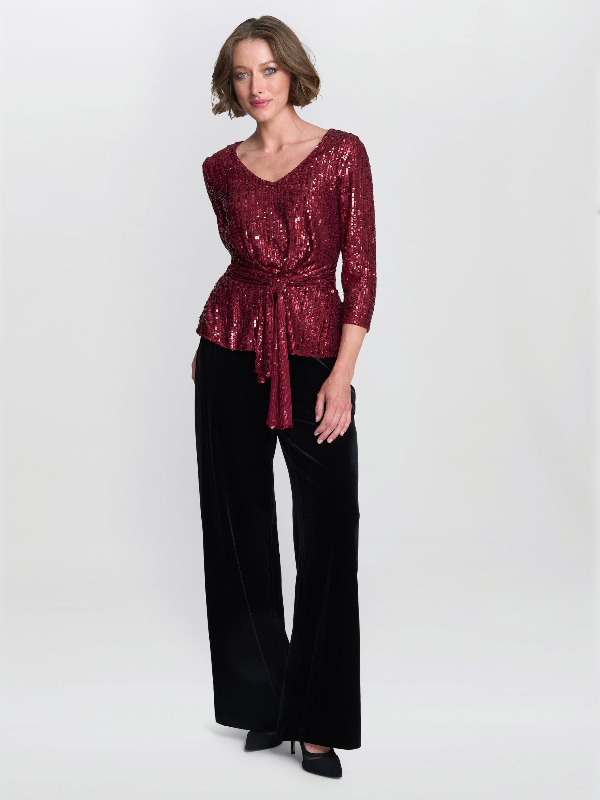 Tessie Sequin Wrap Blouse