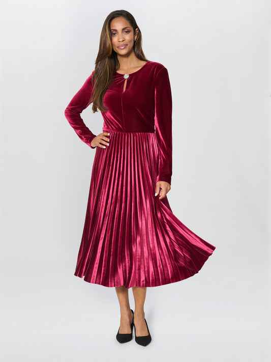  Tillie Pleated Velvet Dress