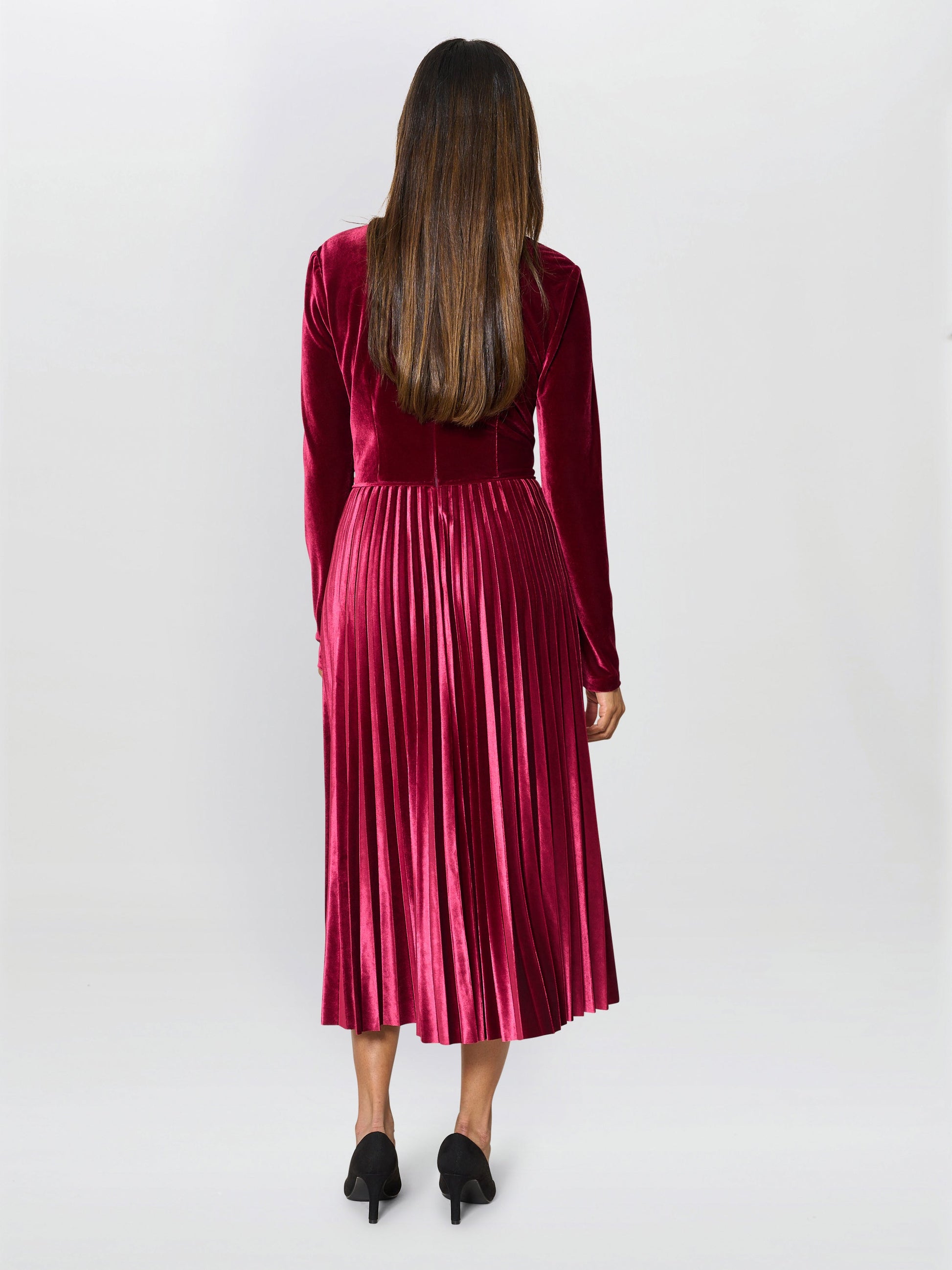 Tillie Pleated Velvet Dress