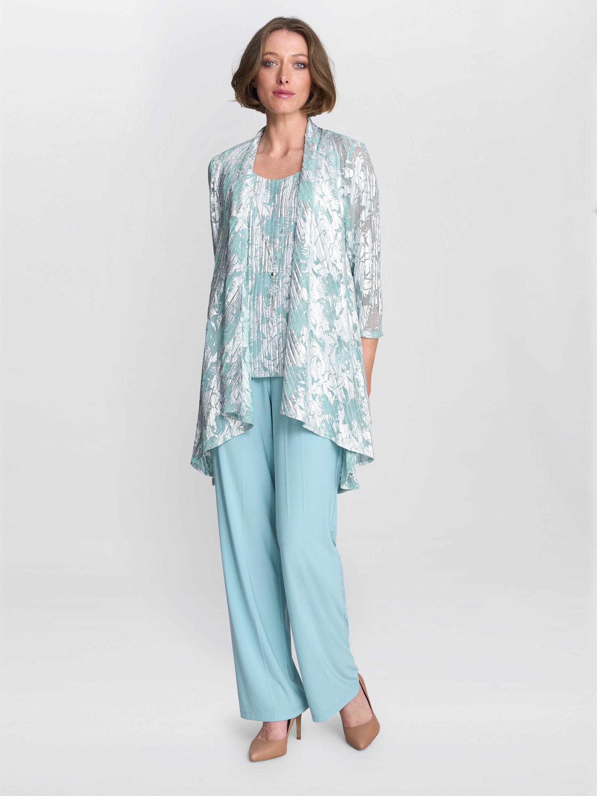  Mabel Three Piece Jacquard Trouser Suit