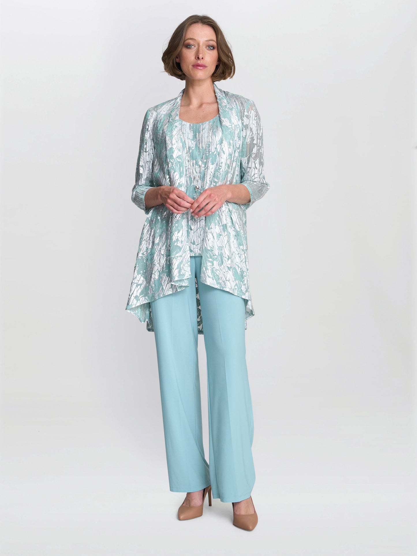  Mabel Three Piece Jacquard Trouser Suit