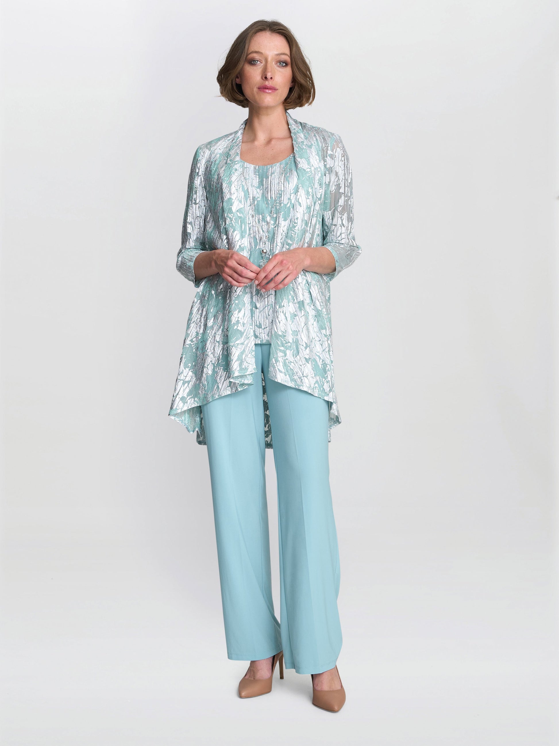  Mabel Three Piece Jacquard Trouser Suit