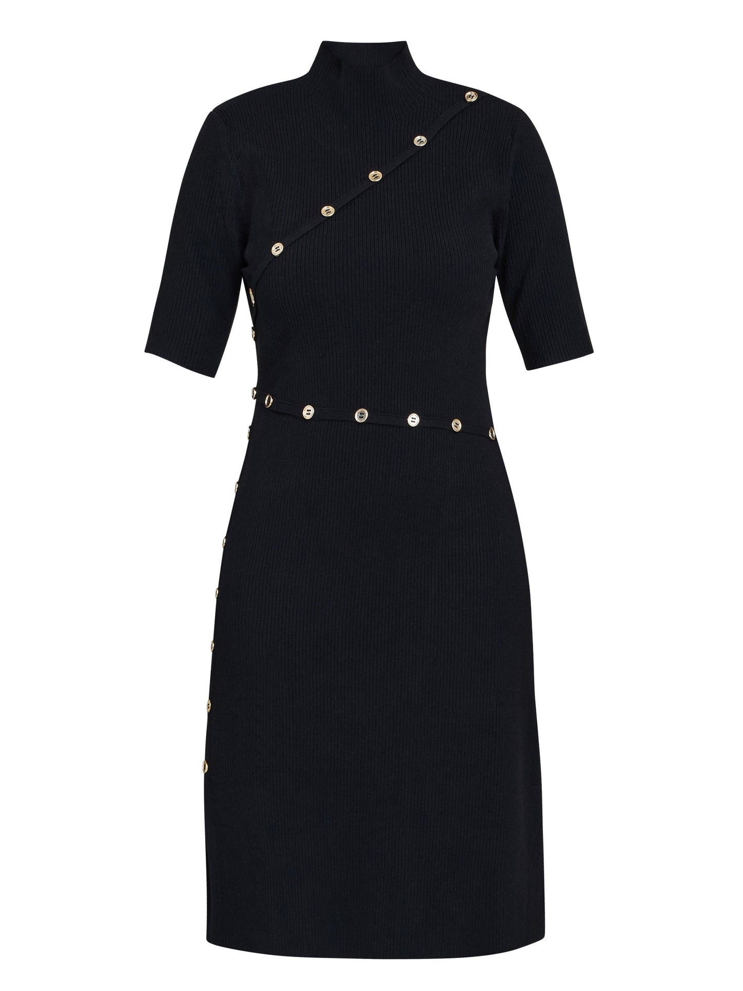  Vickie Button Detail Knit Dress