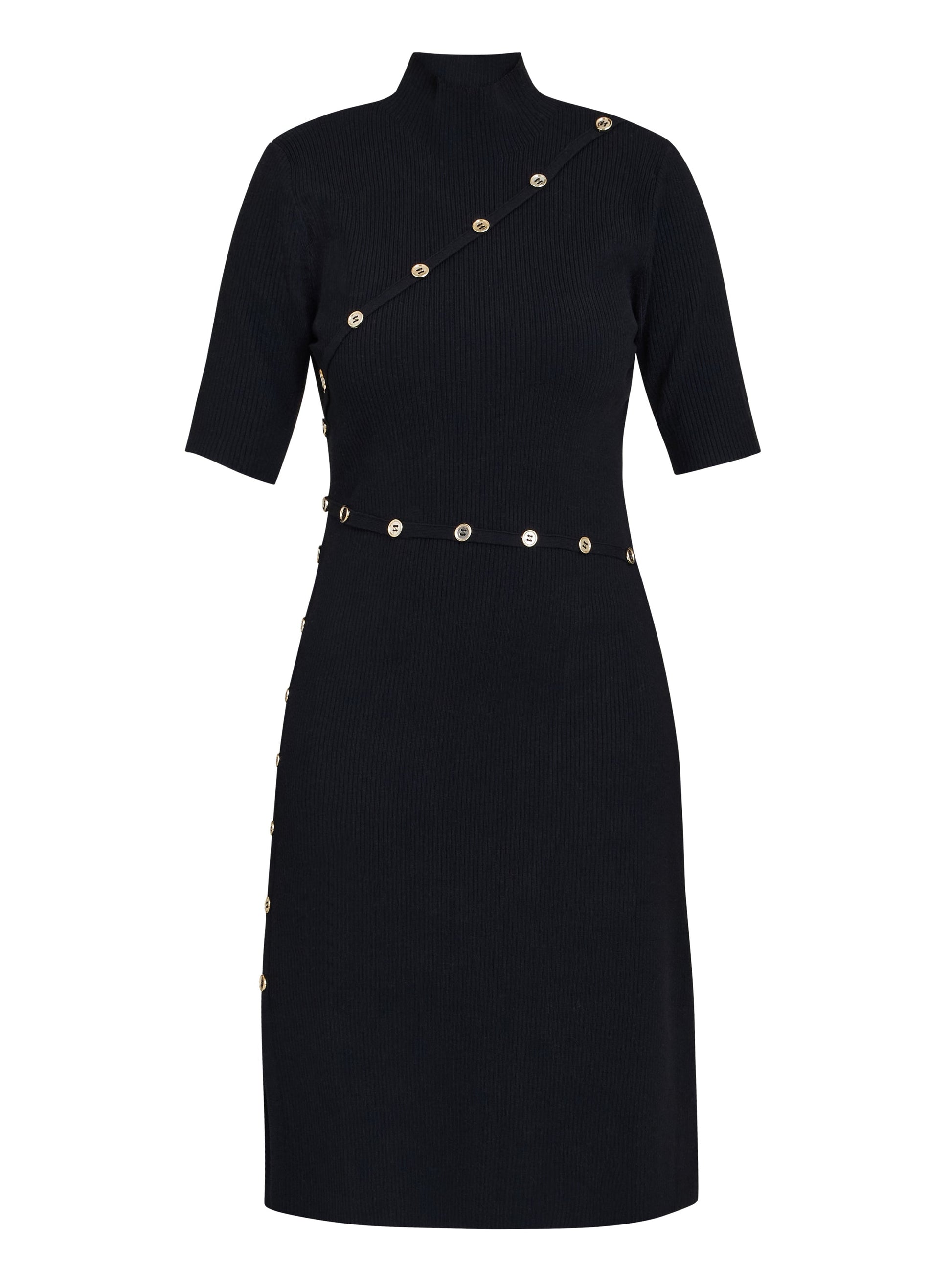  Vickie Button Detail Knit Dress