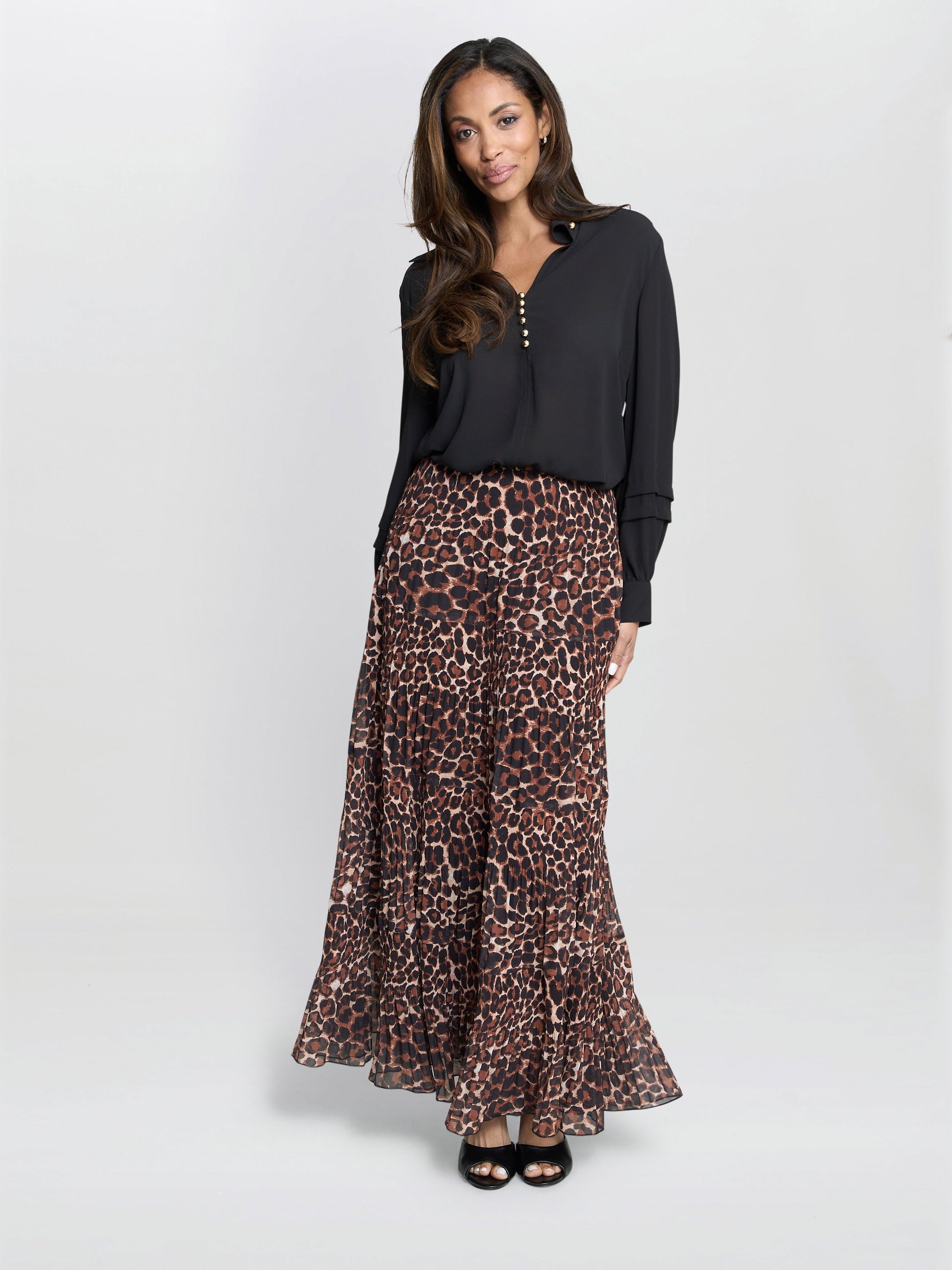  Kristy Leopard Print Maxi Skirt