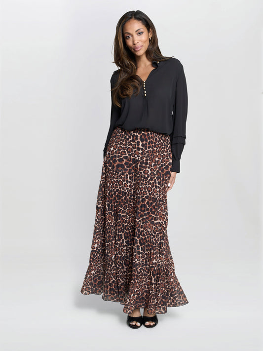  Kristy Leopard Print Maxi Skirt