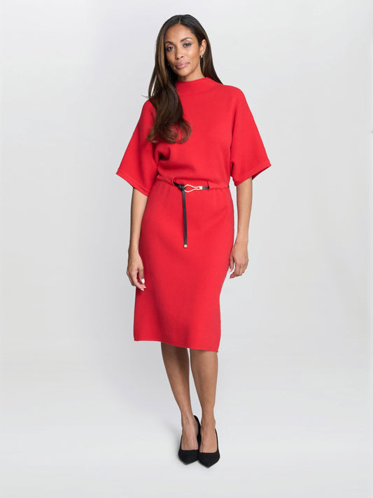  Alaura Belted Knit Midi Dress