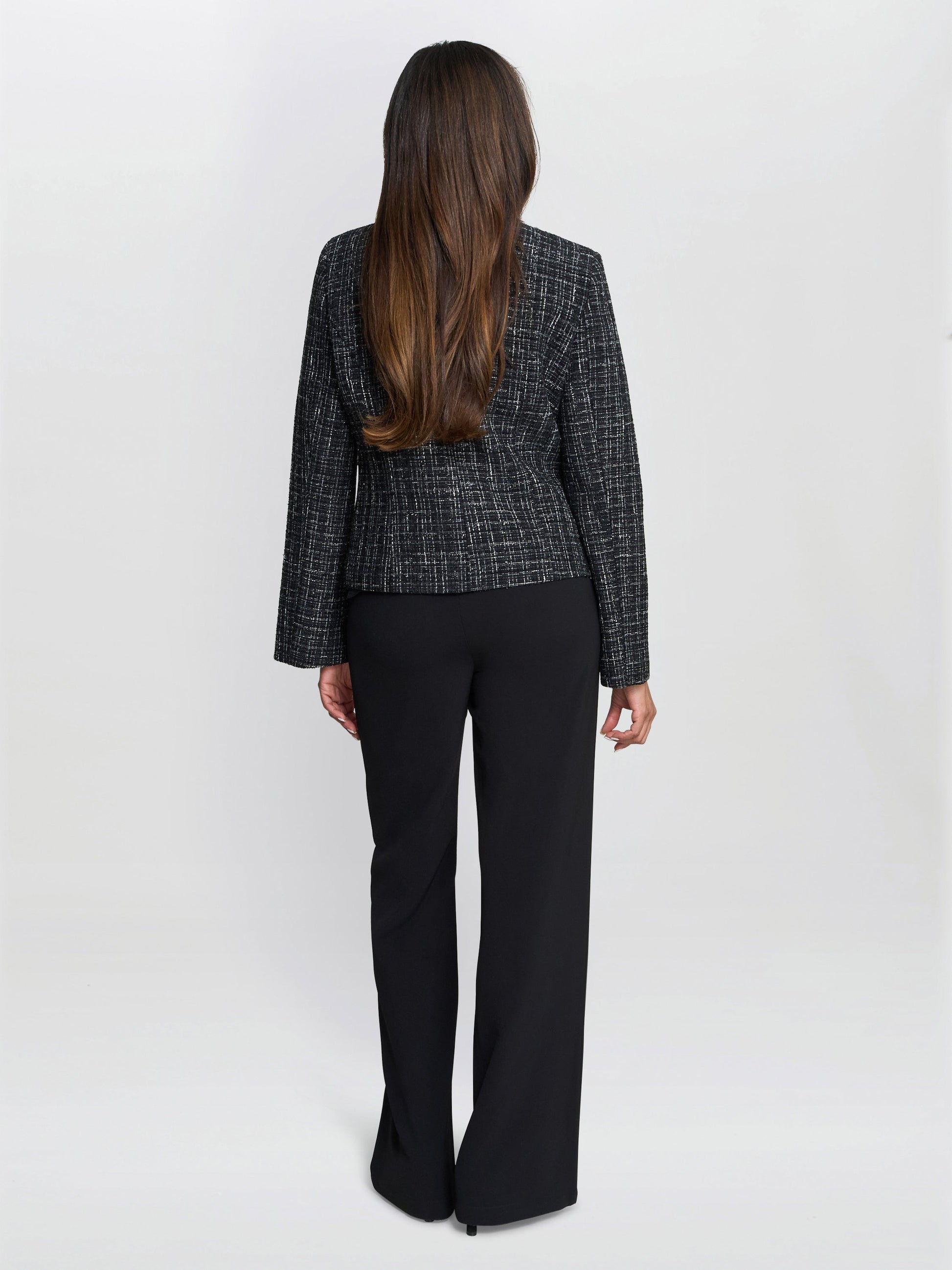  Alisson Tweed Knit Button Front Jacket