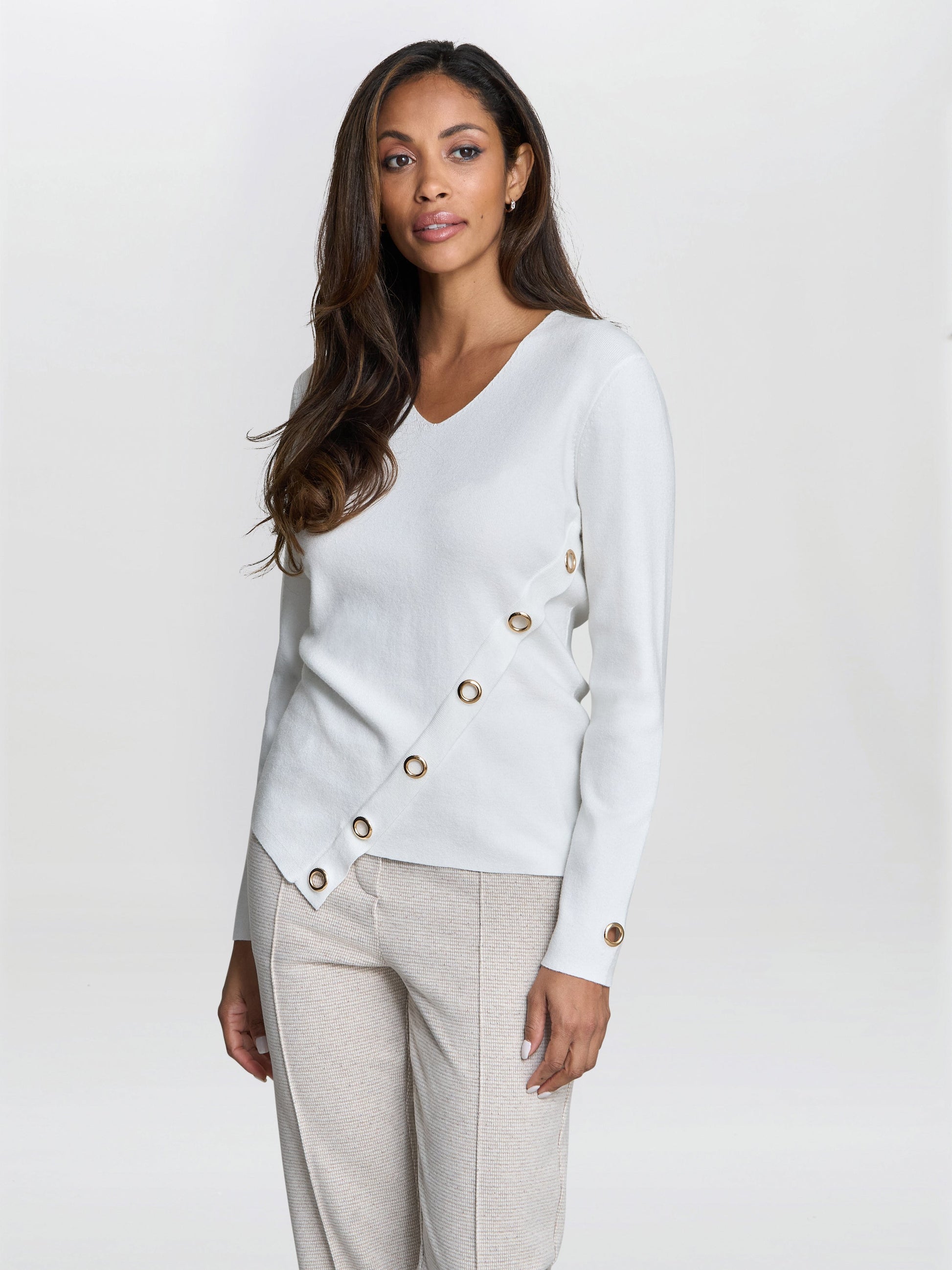  Anabella Button Detail Sweater