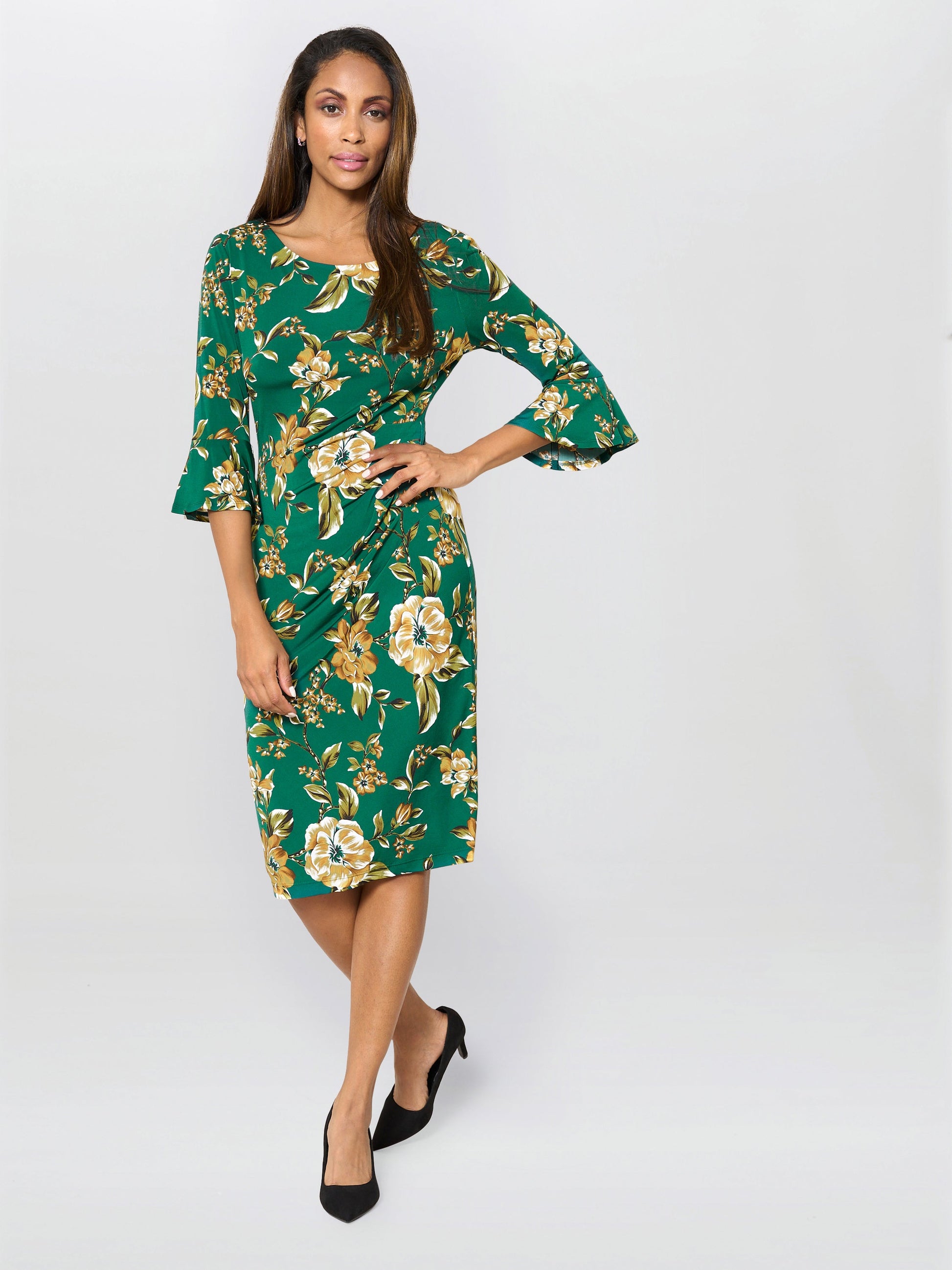  Yasmine Green Floral Dress