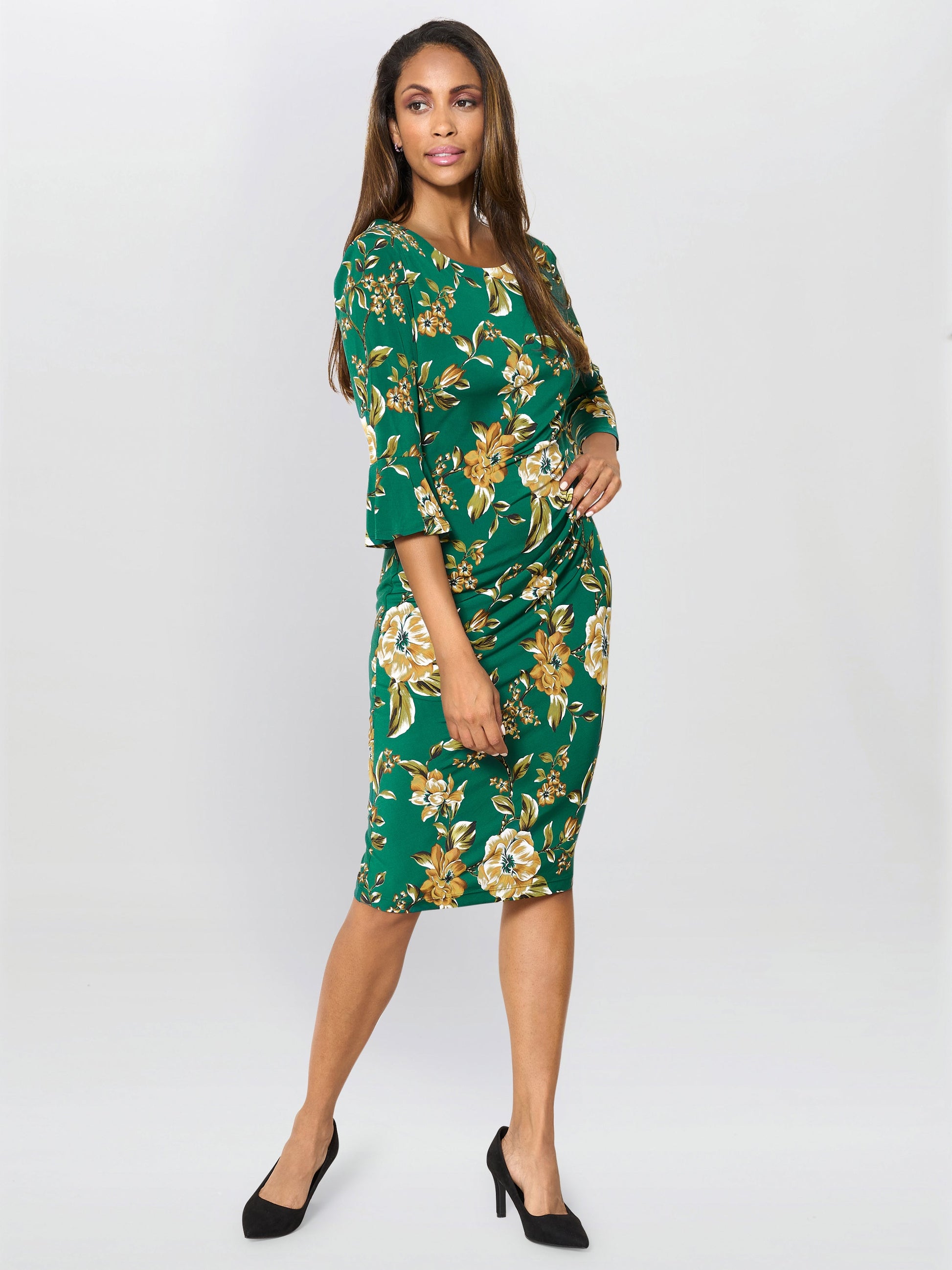  Yasmine Green Floral Dress