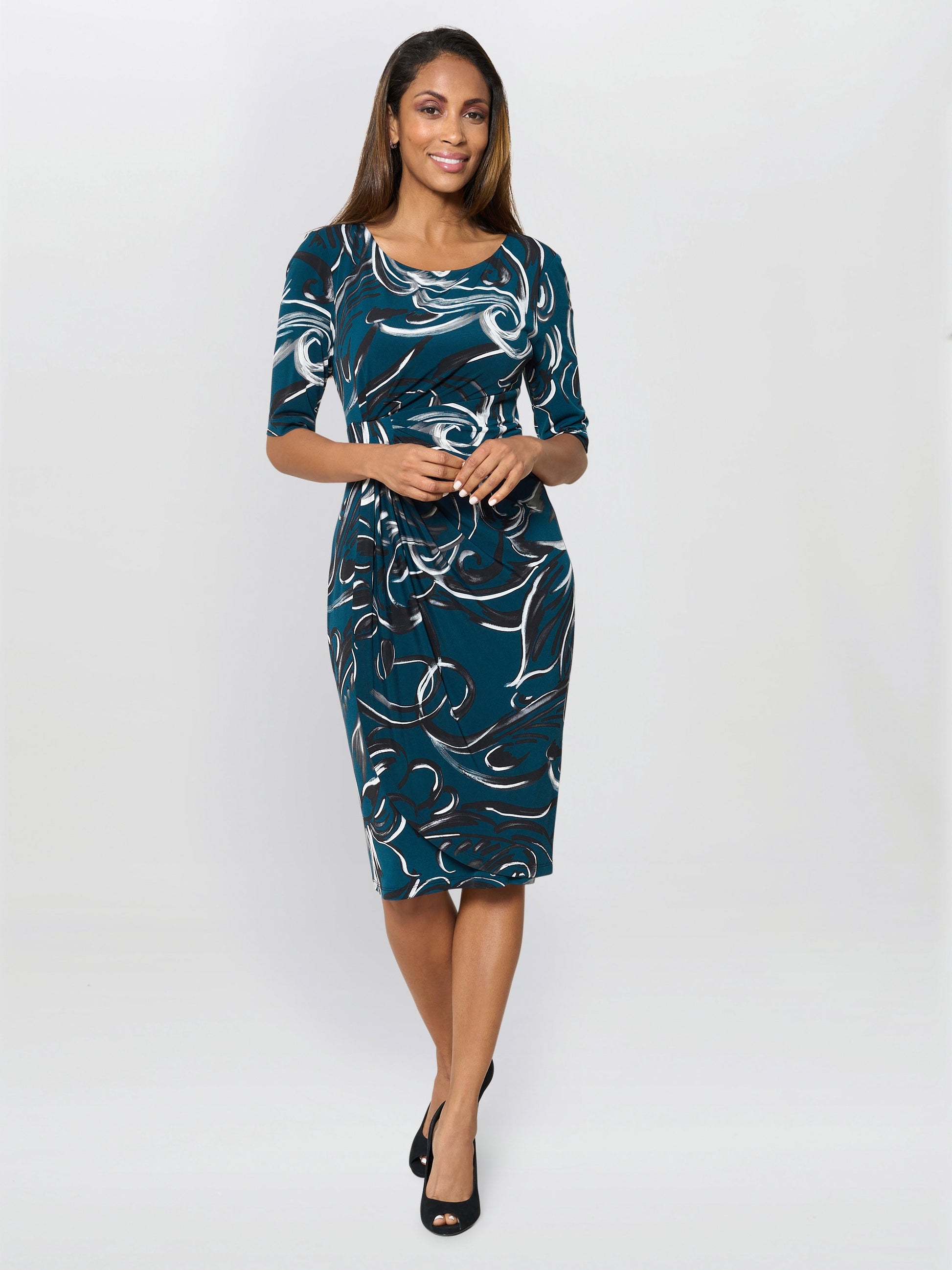 Yvonne Printed Jersey Dress