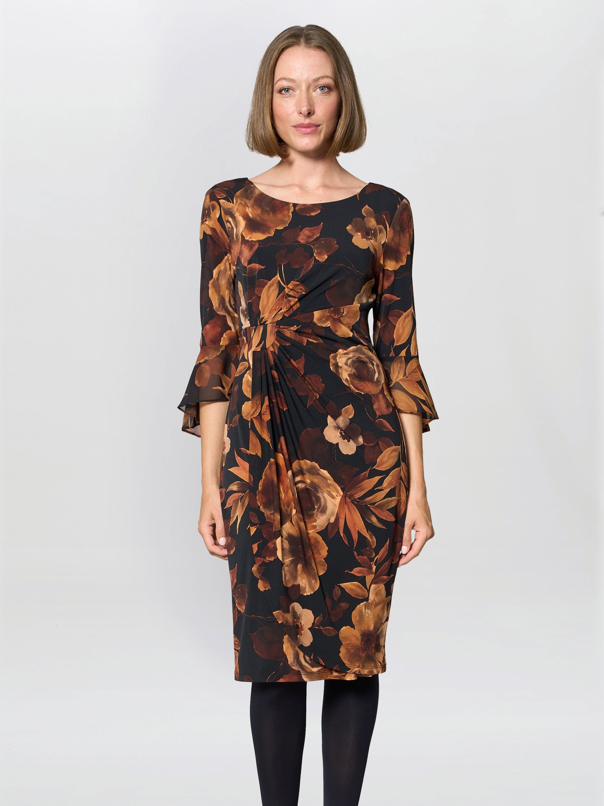  Abi Rust Floral Print Dress