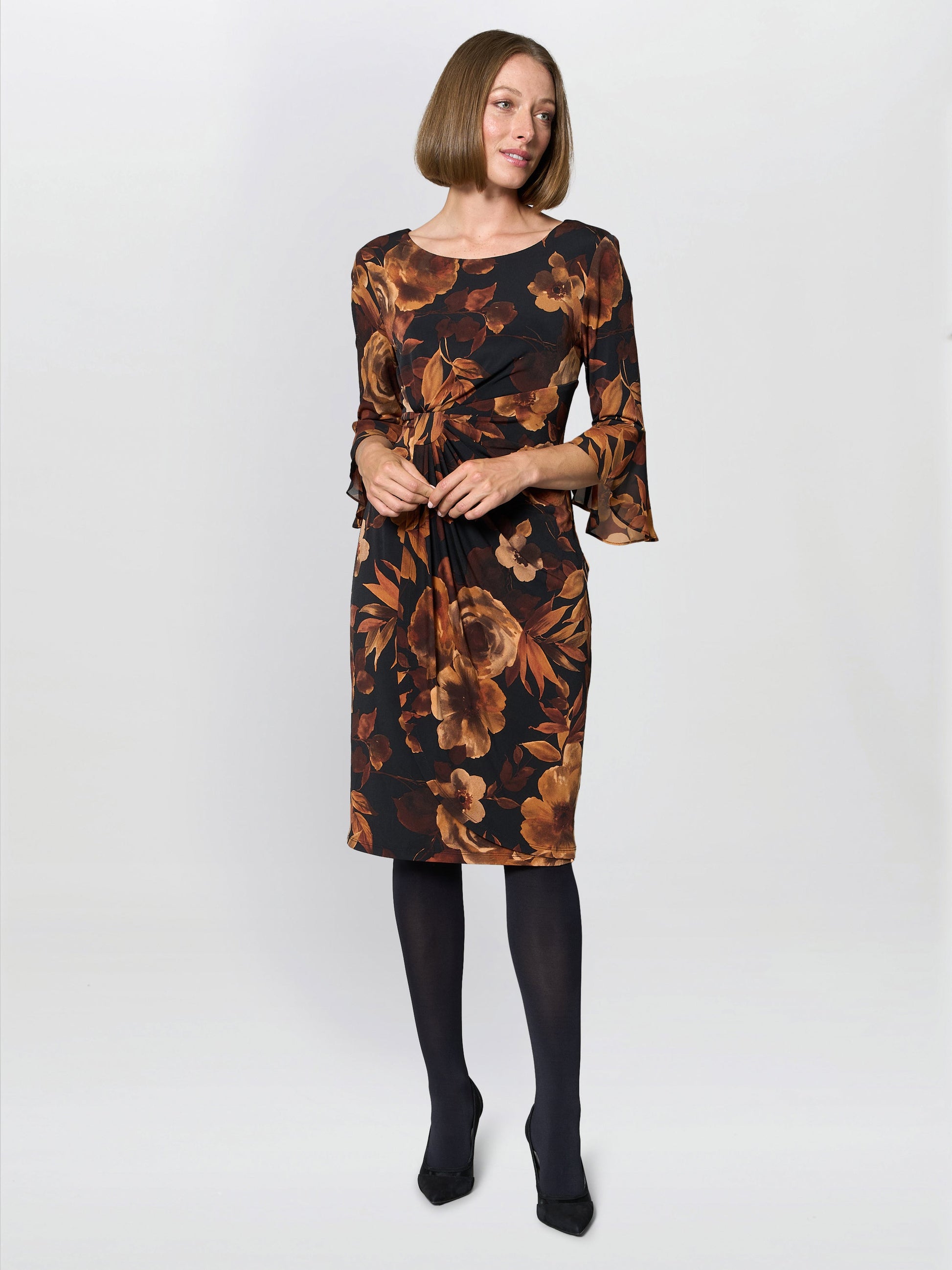  Abi Rust Floral Print Dress