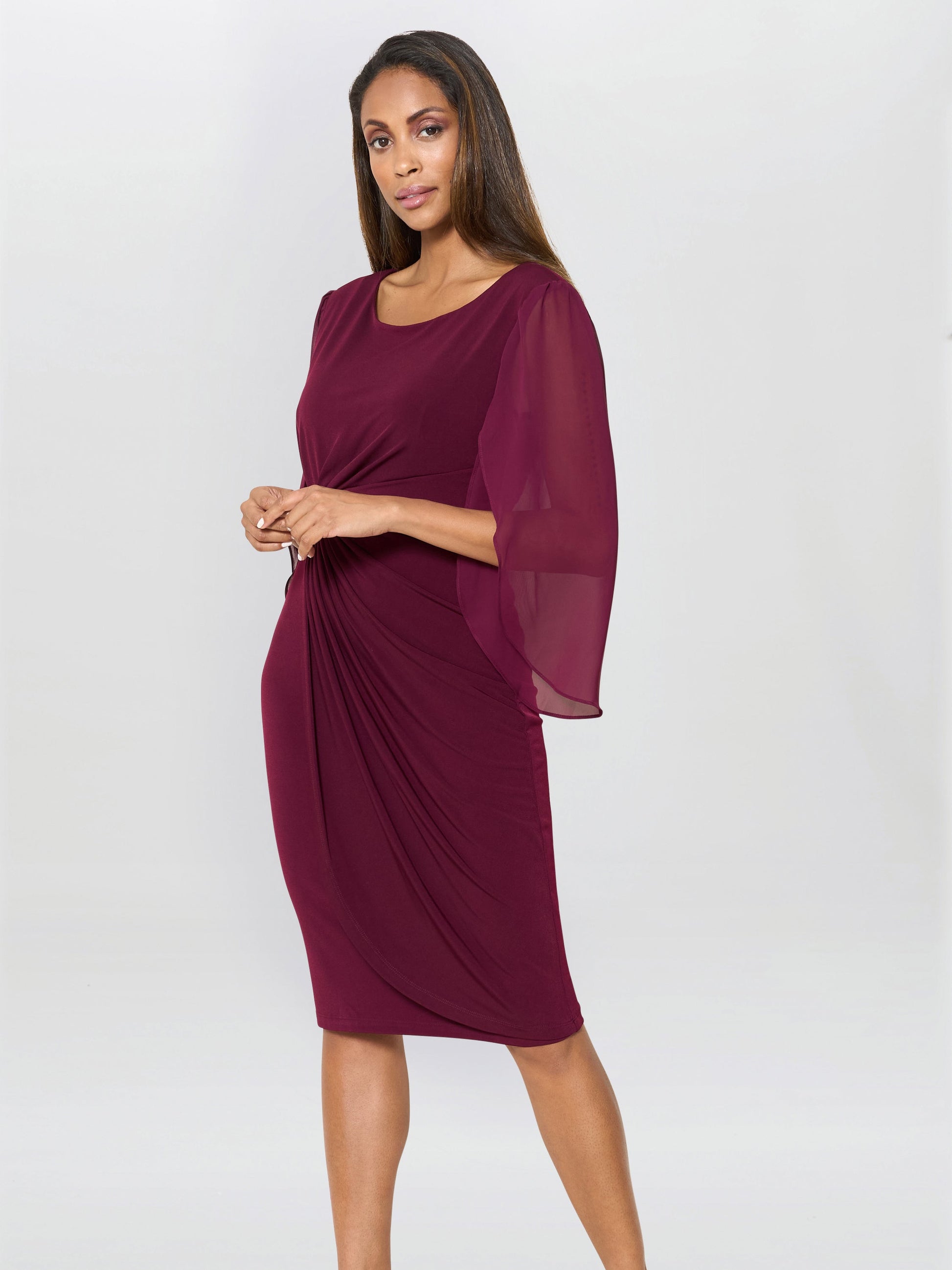  Ryder Jersey And Chiffon Wrap Dress