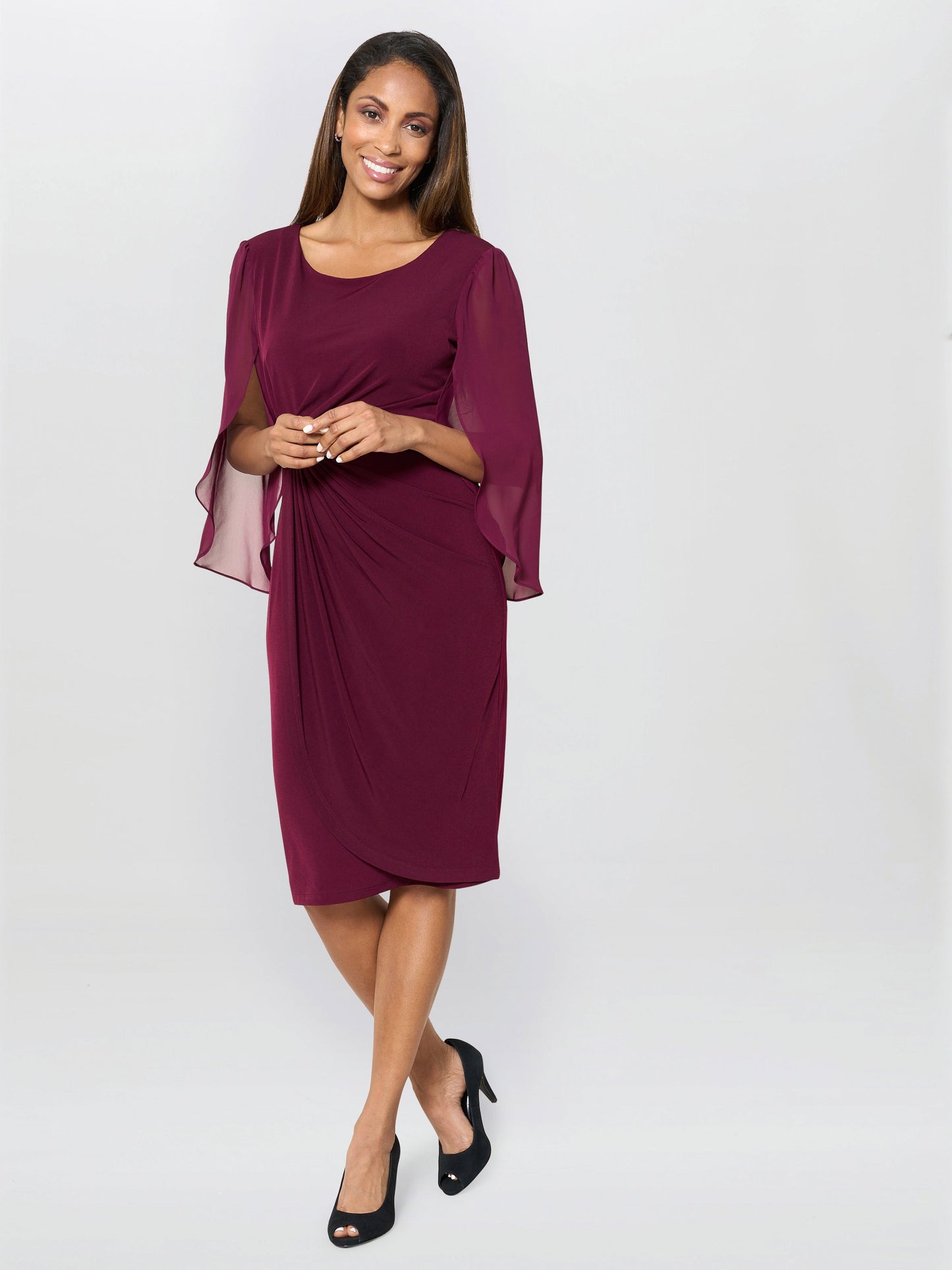  Ryder Jersey And Chiffon Wrap Dress