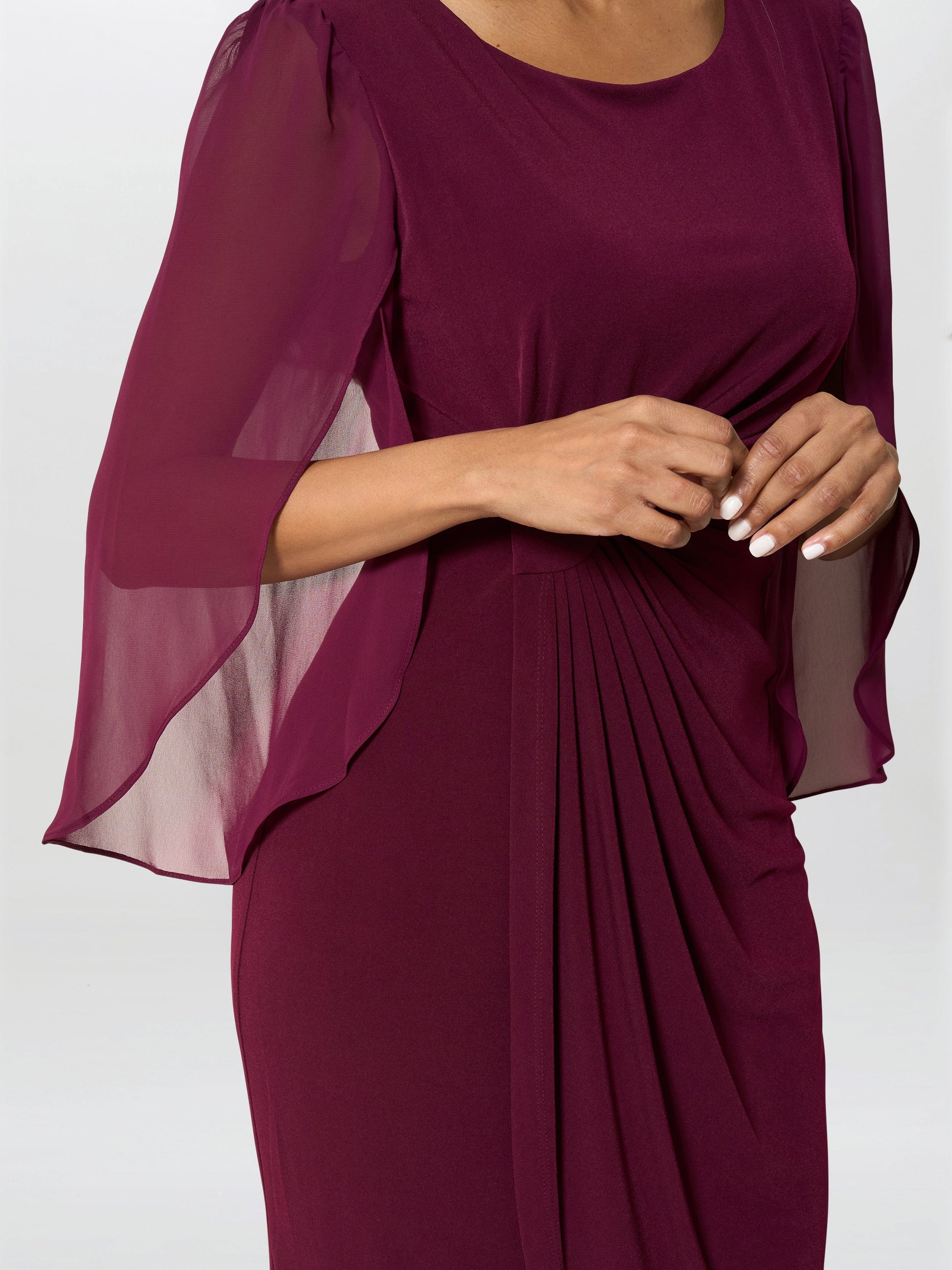  Ryder Jersey And Chiffon Wrap Dress