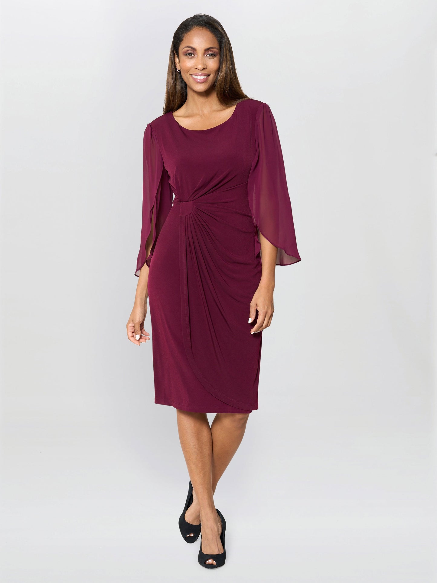  Ryder Jersey And Chiffon Wrap Dress