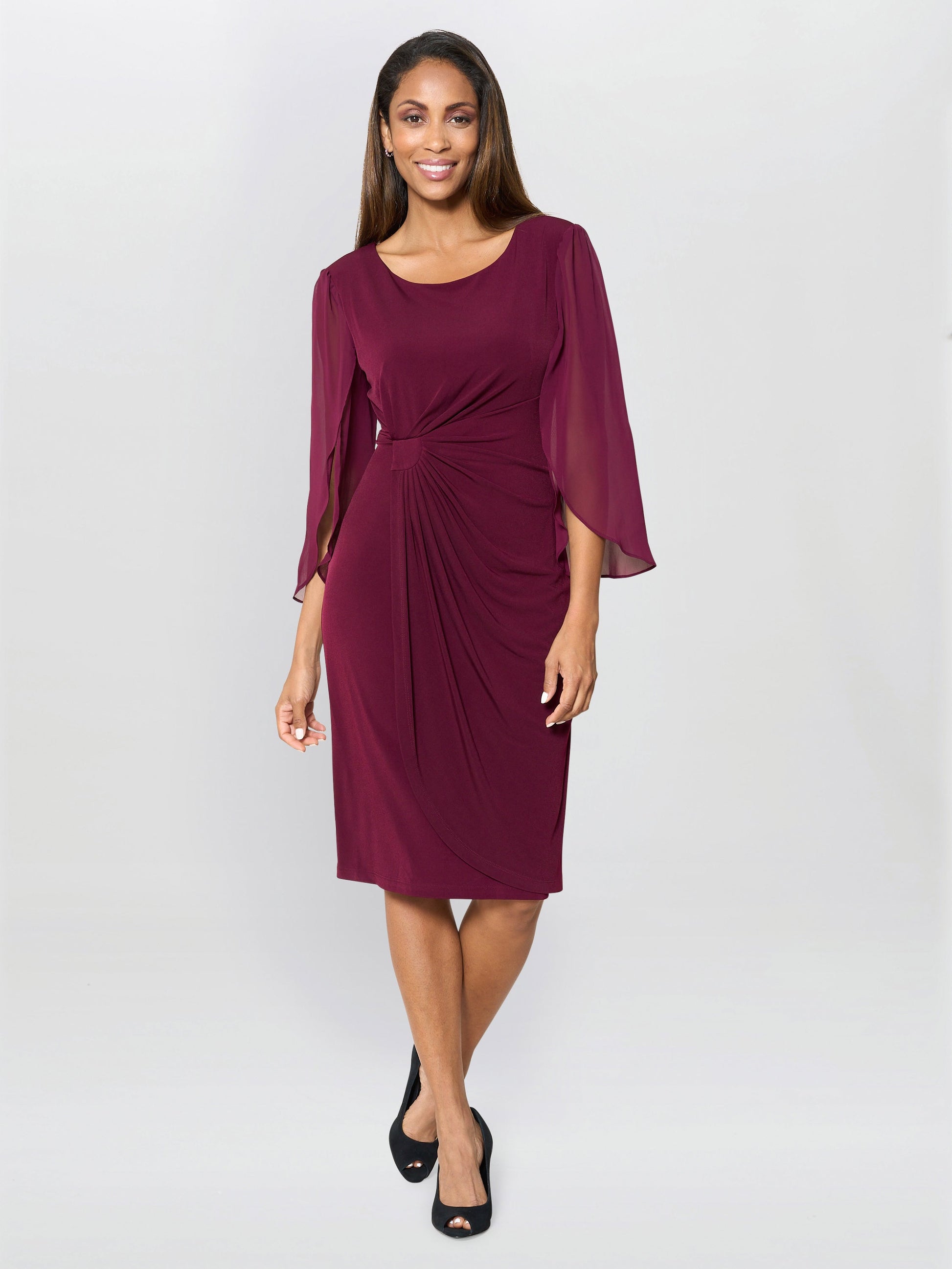  Ryder Jersey And Chiffon Wrap Dress