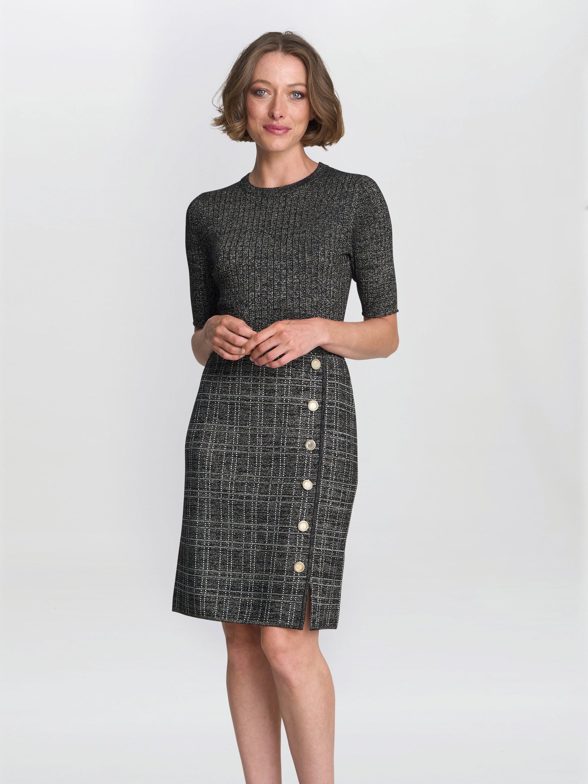  Antonella Button Detail Knit Dress