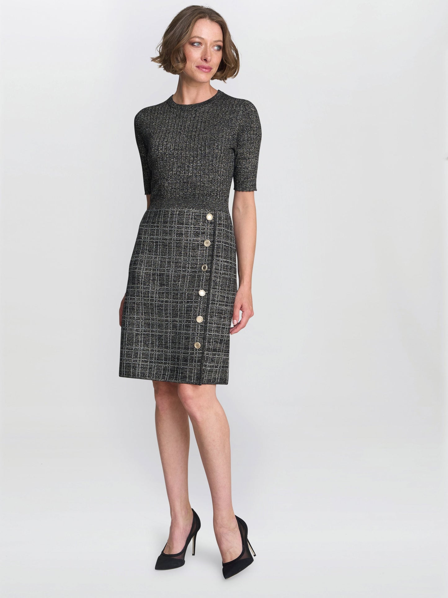  Antonella Button Detail Knit Dress