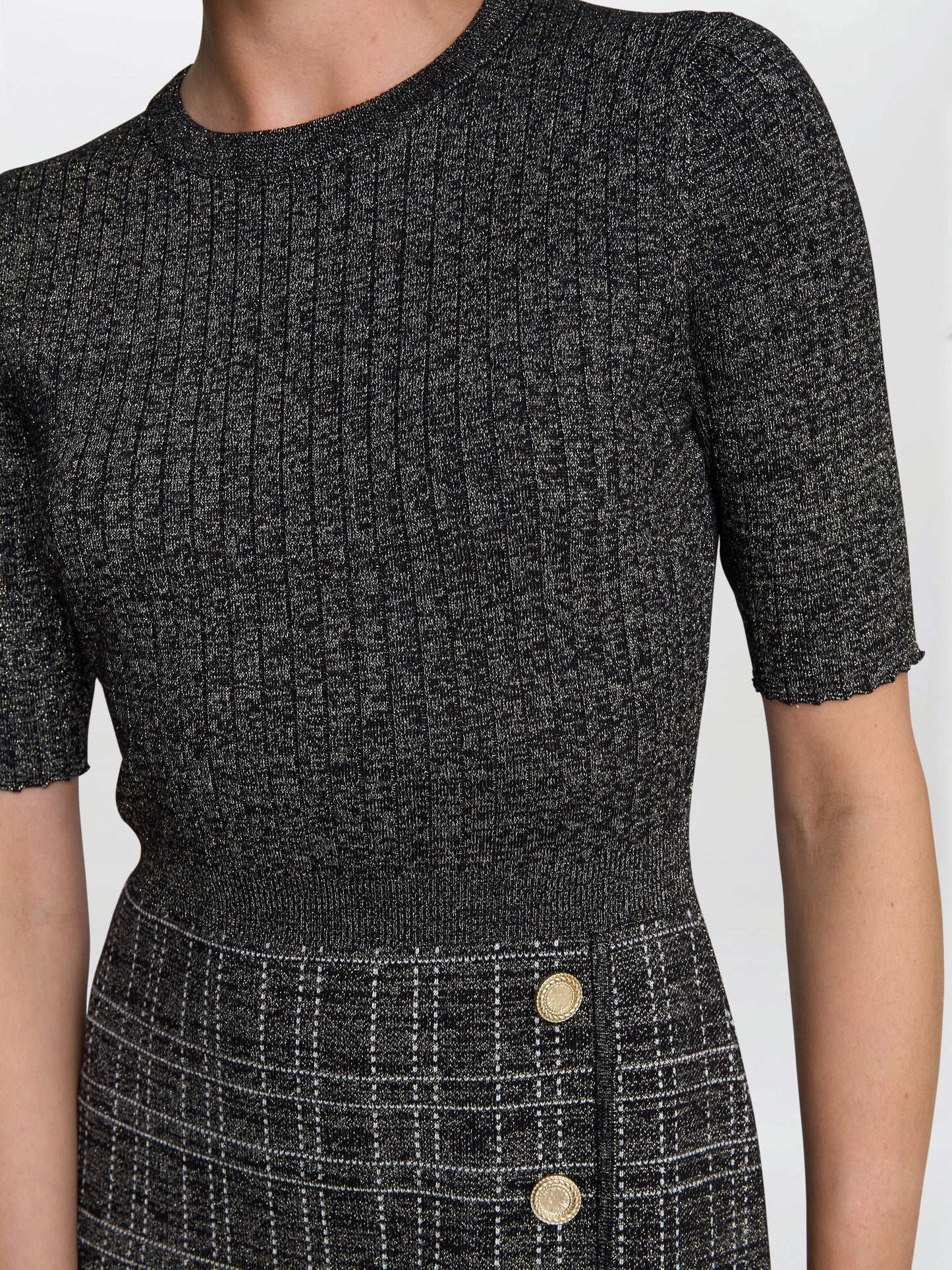  Antonella Button Detail Knit Dress