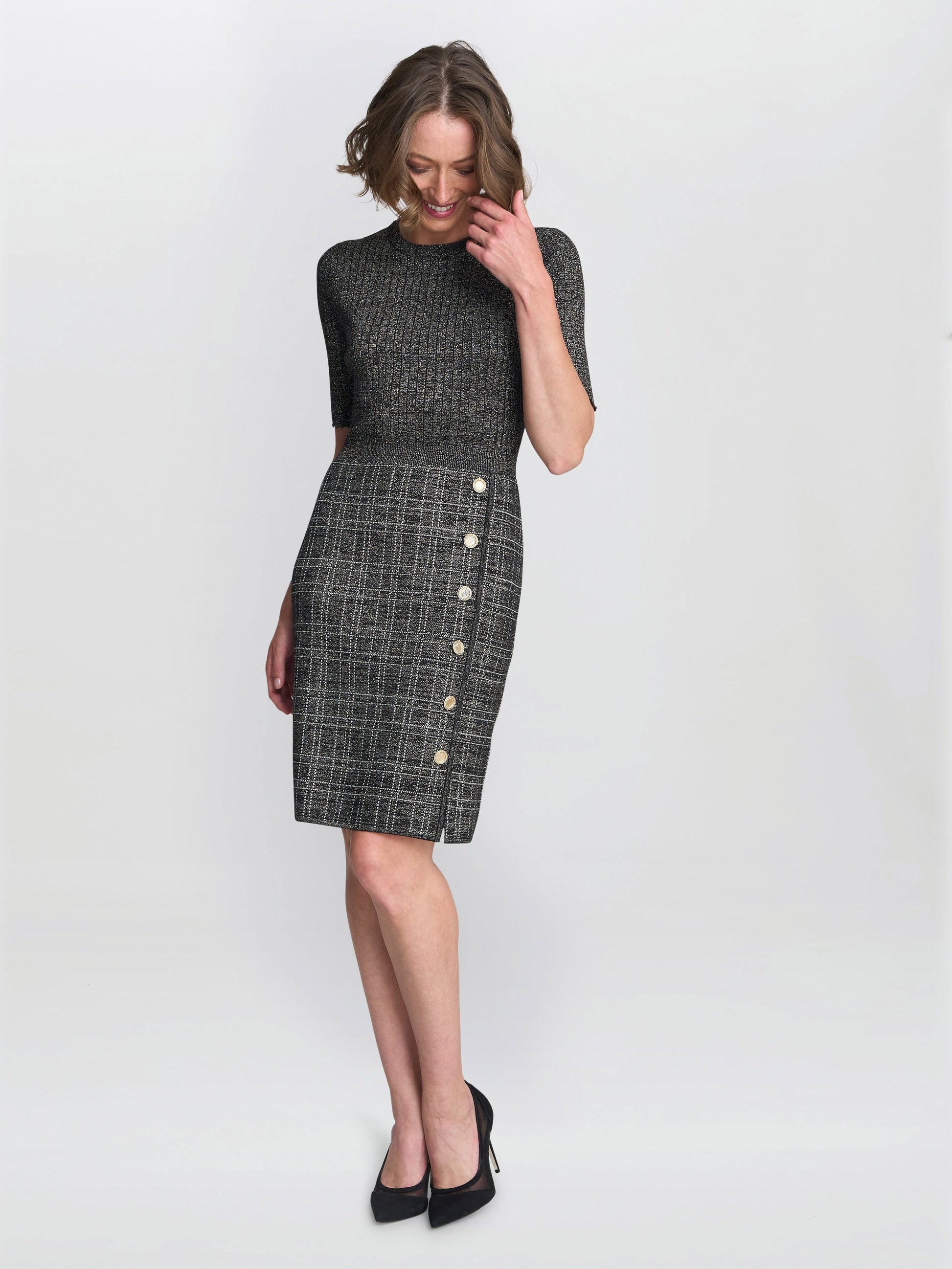  Antonella Button Detail Knit Dress