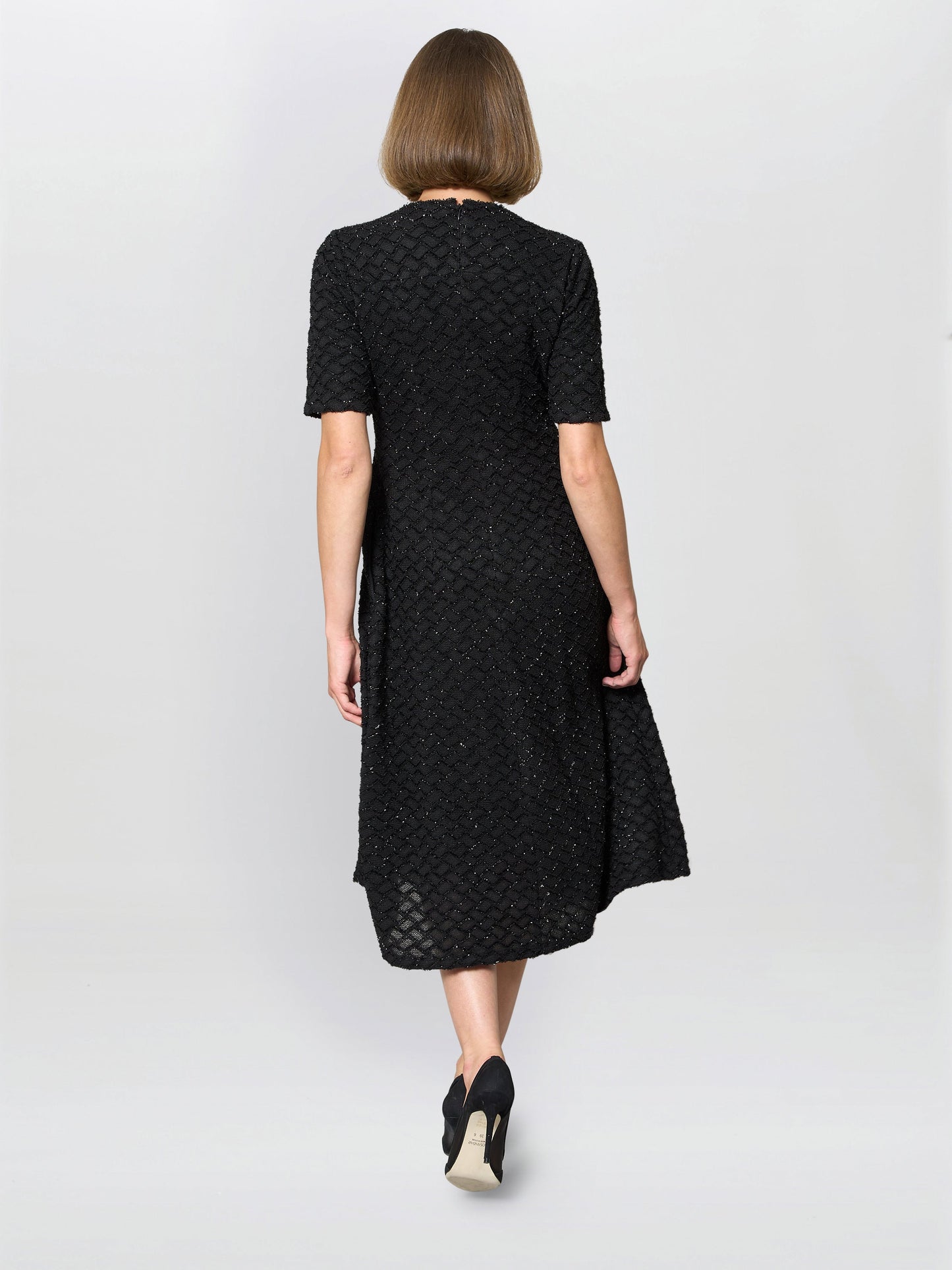  Charly Textured Fit And Flare Midi Dress