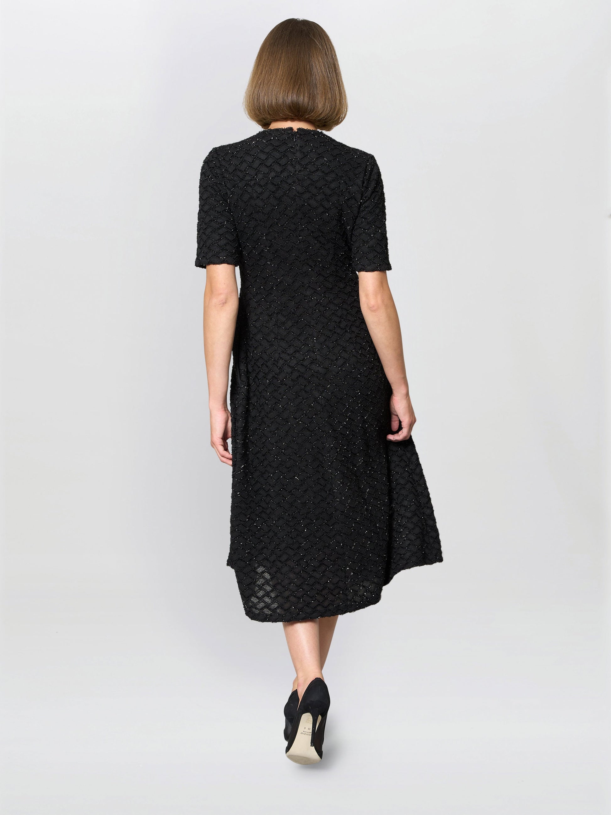 Charly Textured Fit And Flare Midi Dress