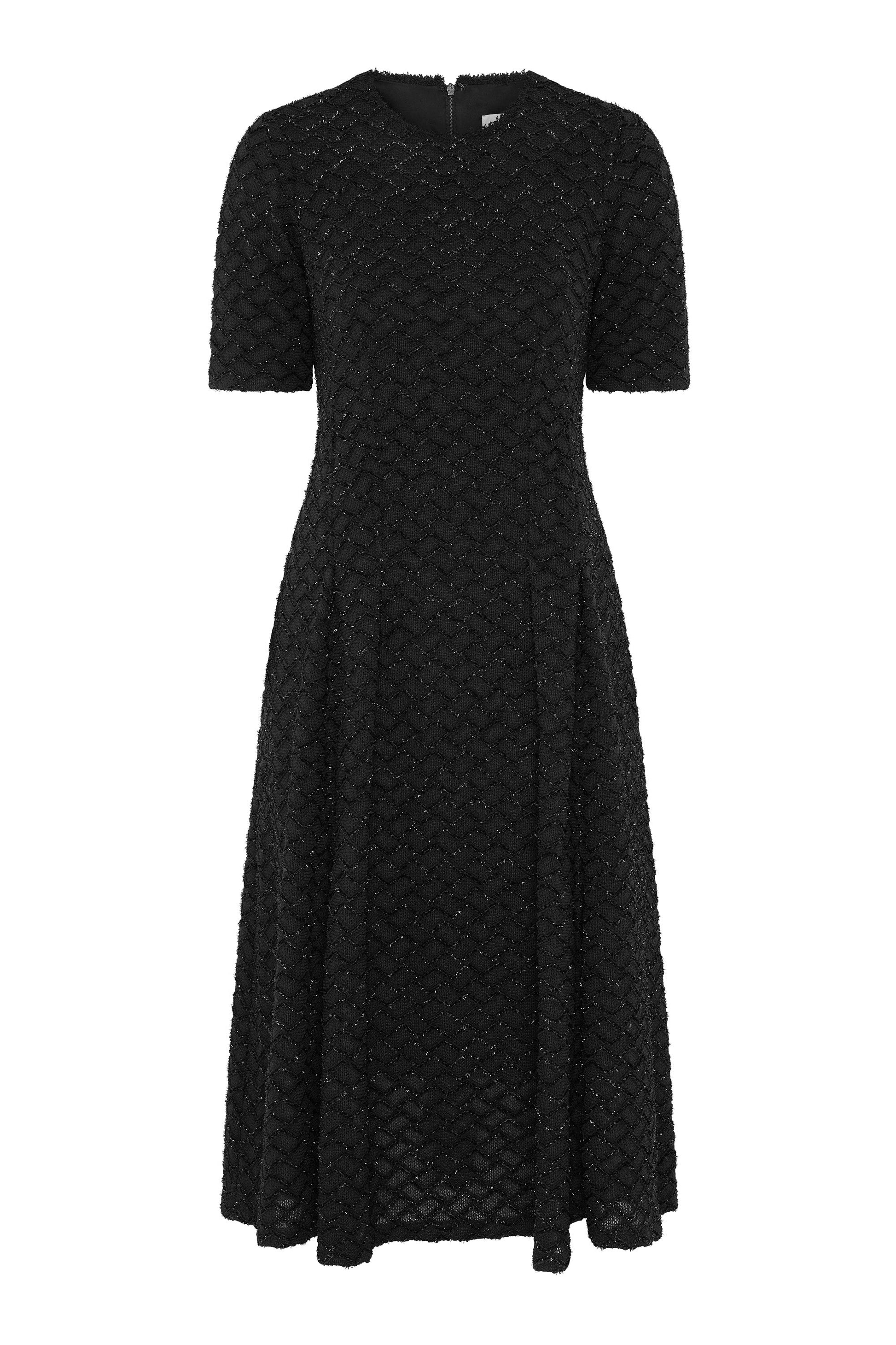  Charly Textured Fit And Flare Midi Dress