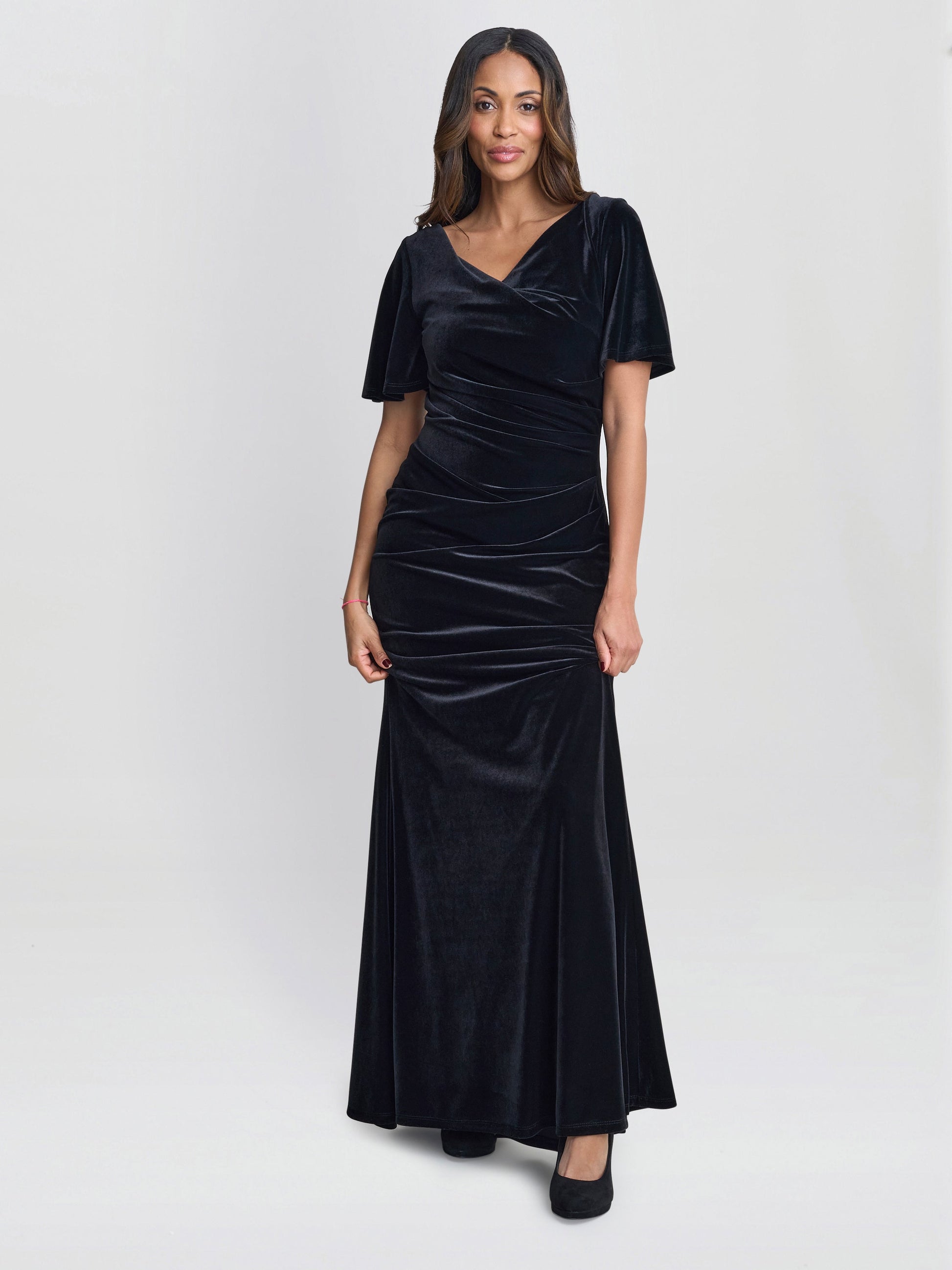  Minka Velvet Maxi Dress With Cowl Neck