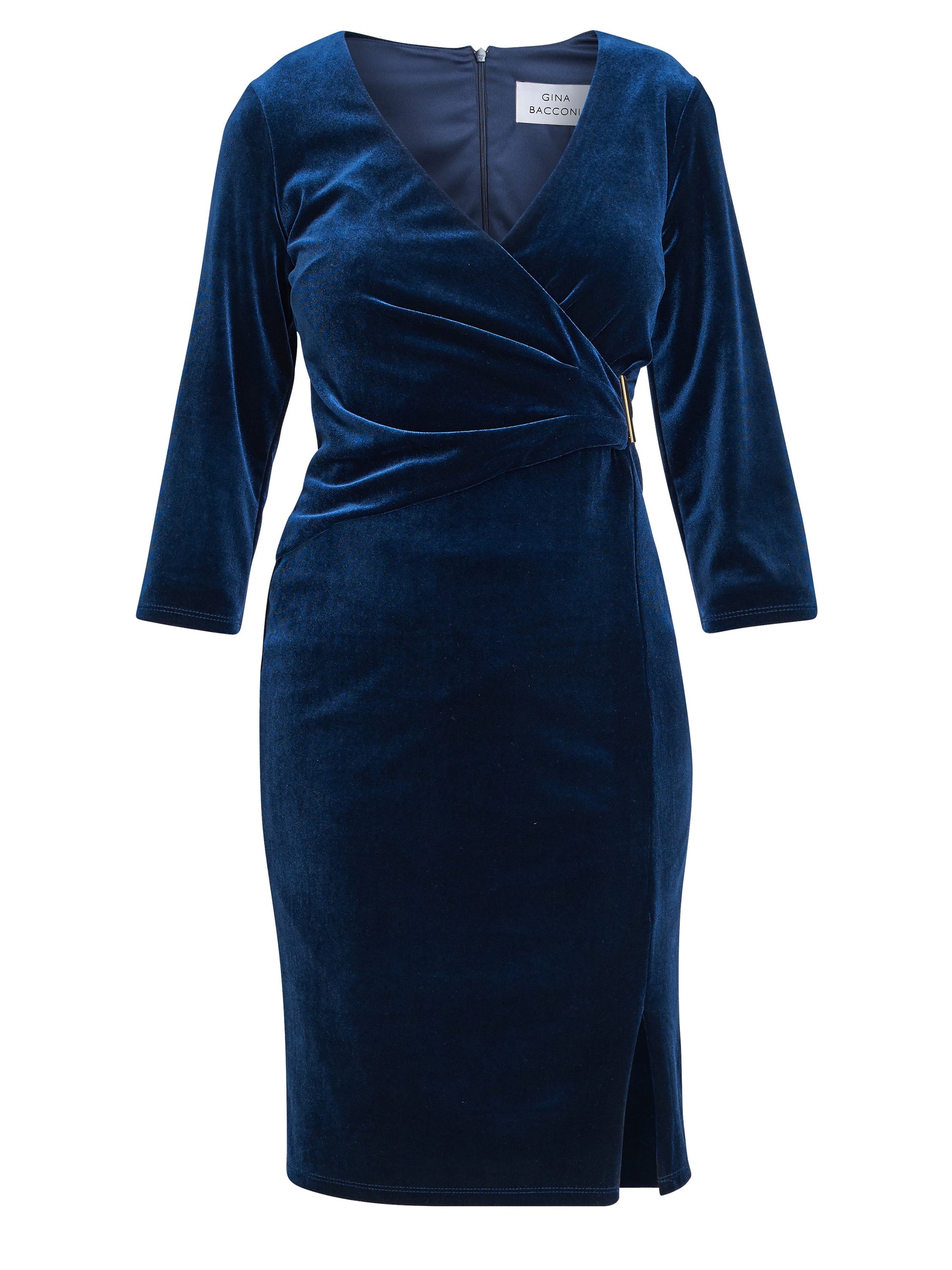  Rachael Velvet Dress With Gold Trim
