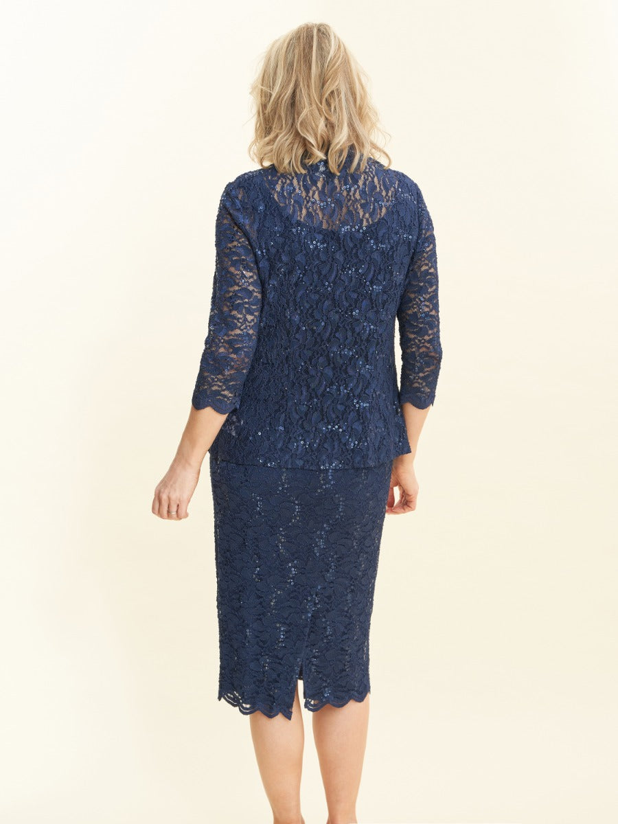  Kayla Lace Midi-Length Dress And Jacket