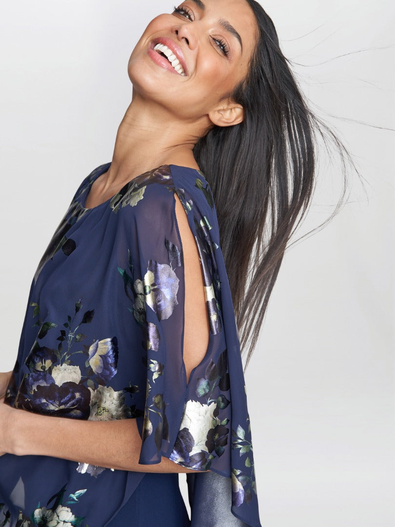  Gaby Floral Printed Asymmetric Dress