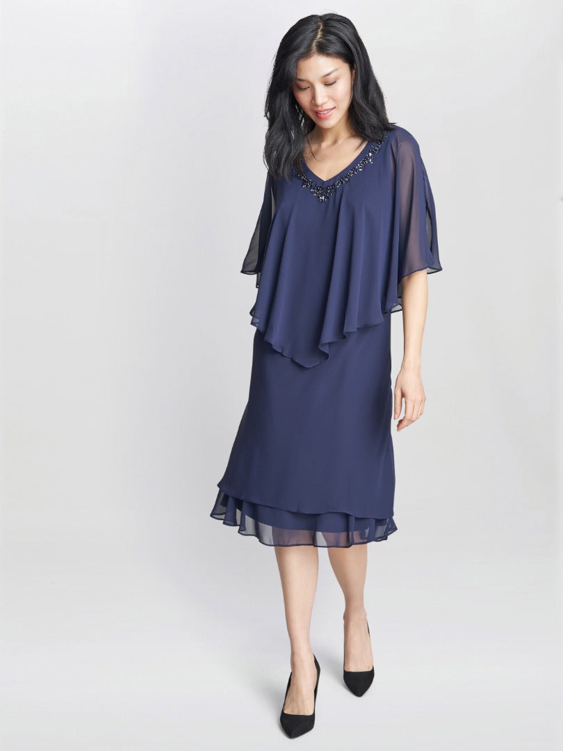  Diana V Neck Embellished Dress