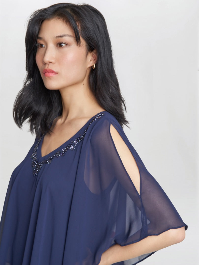  Diana V Neck Embellished Dress