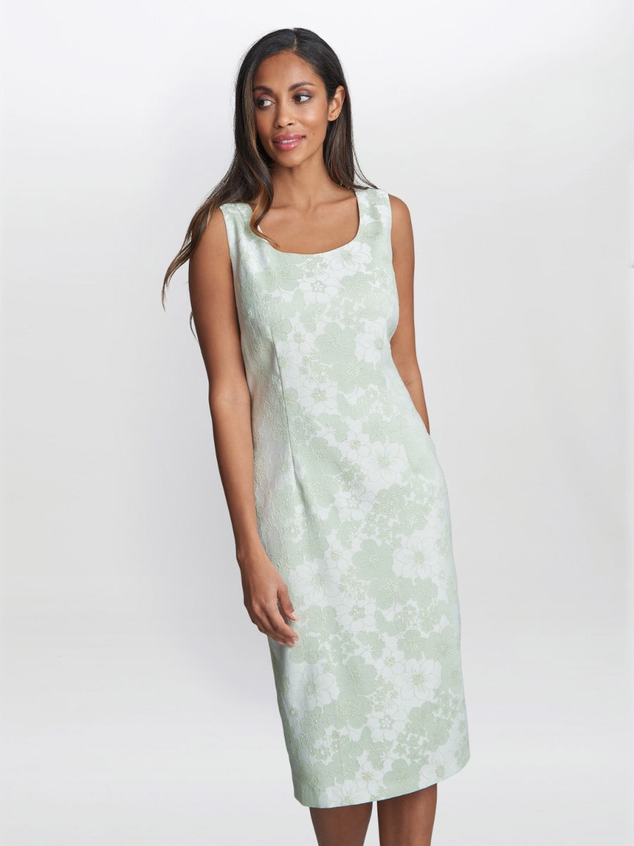  Lily Jacquard Shift Dress And Bolero With Metallic Thread