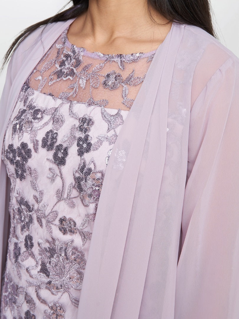  Gladys Embroidered Shift Dress And Jacket