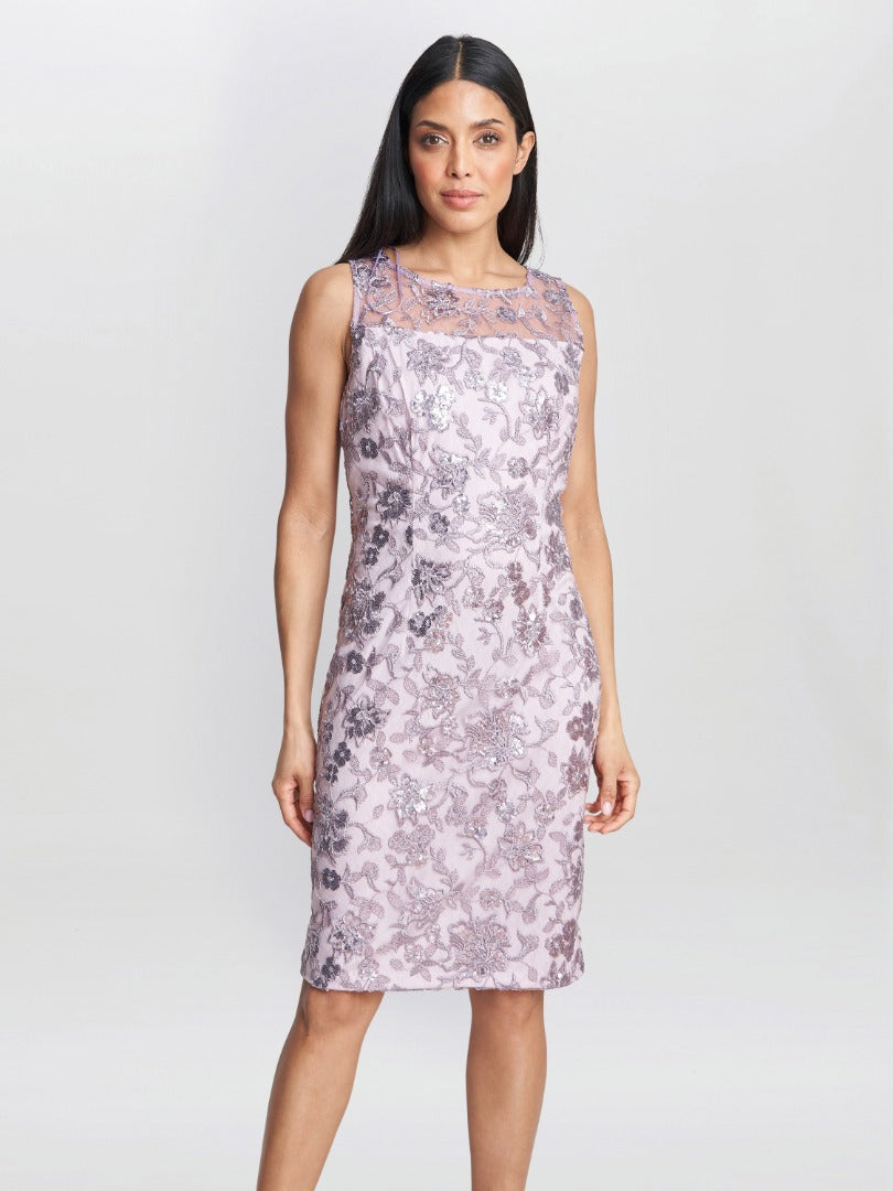  Gladys Embroidered Shift Dress And Jacket