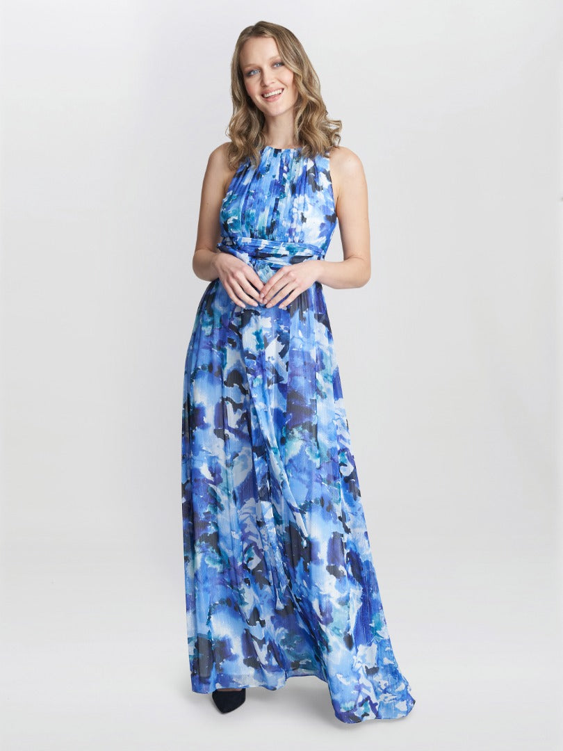  Maria Maxi Printed Sleeveless Dress