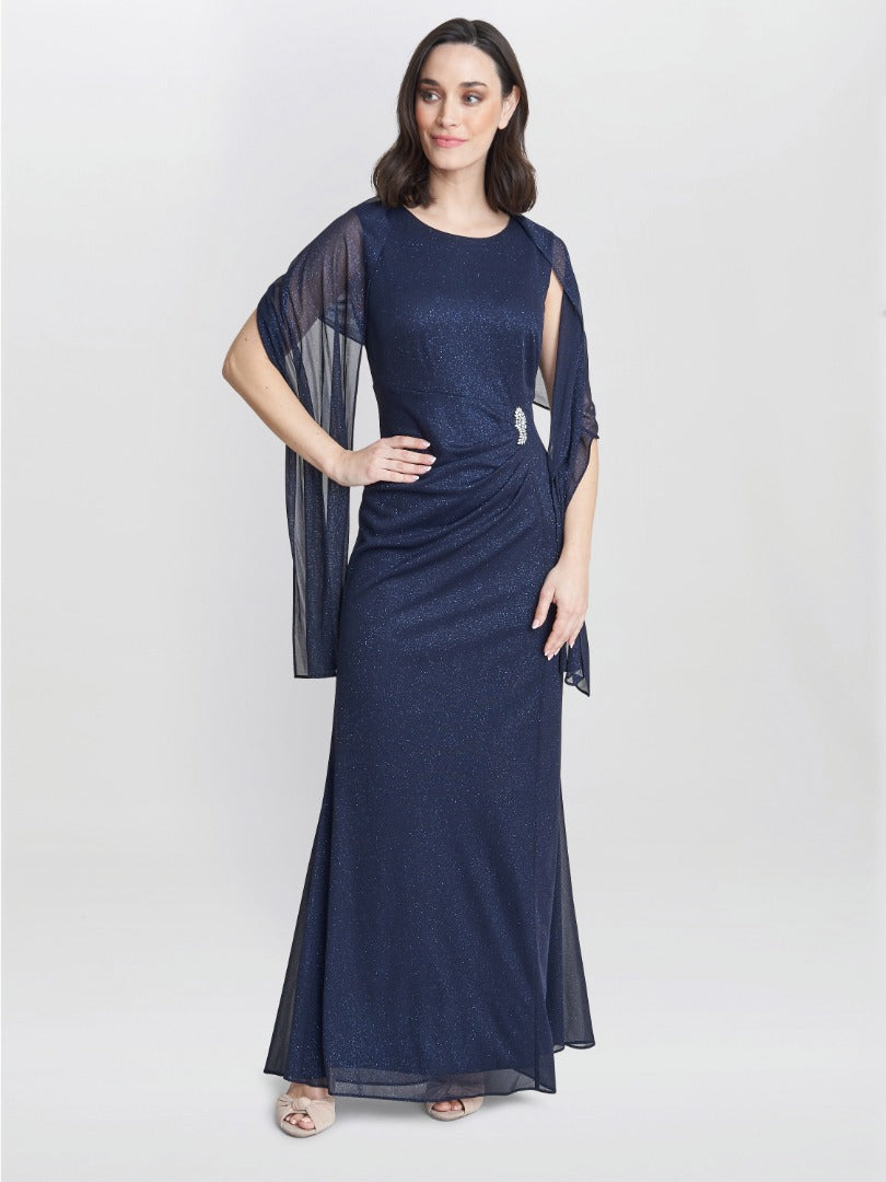  Alicia Maxi Dress With Embellishment And Matching Shawl
