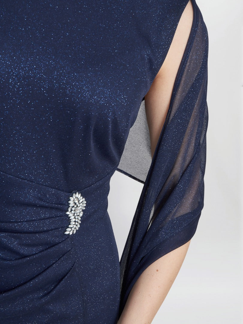  Alicia Maxi Dress With Embellishment And Matching Shawl