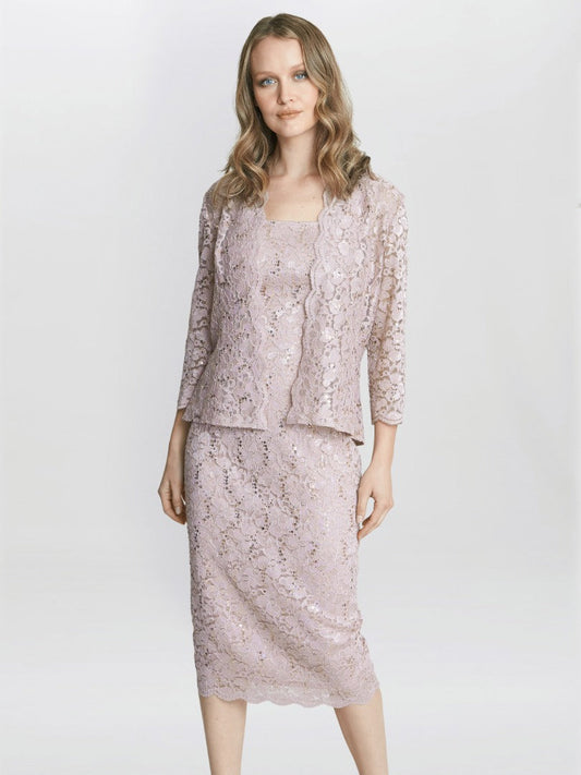  Kayla Lace Midi-Length Jacket And Dress
