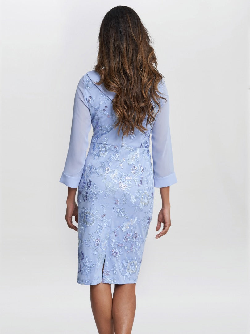  Daisy Crepe Dress With Embroidery