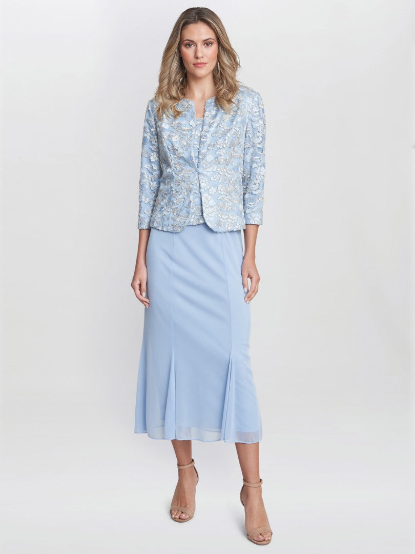  Joyce Midi Dress And Jacket With Embroidered Lace